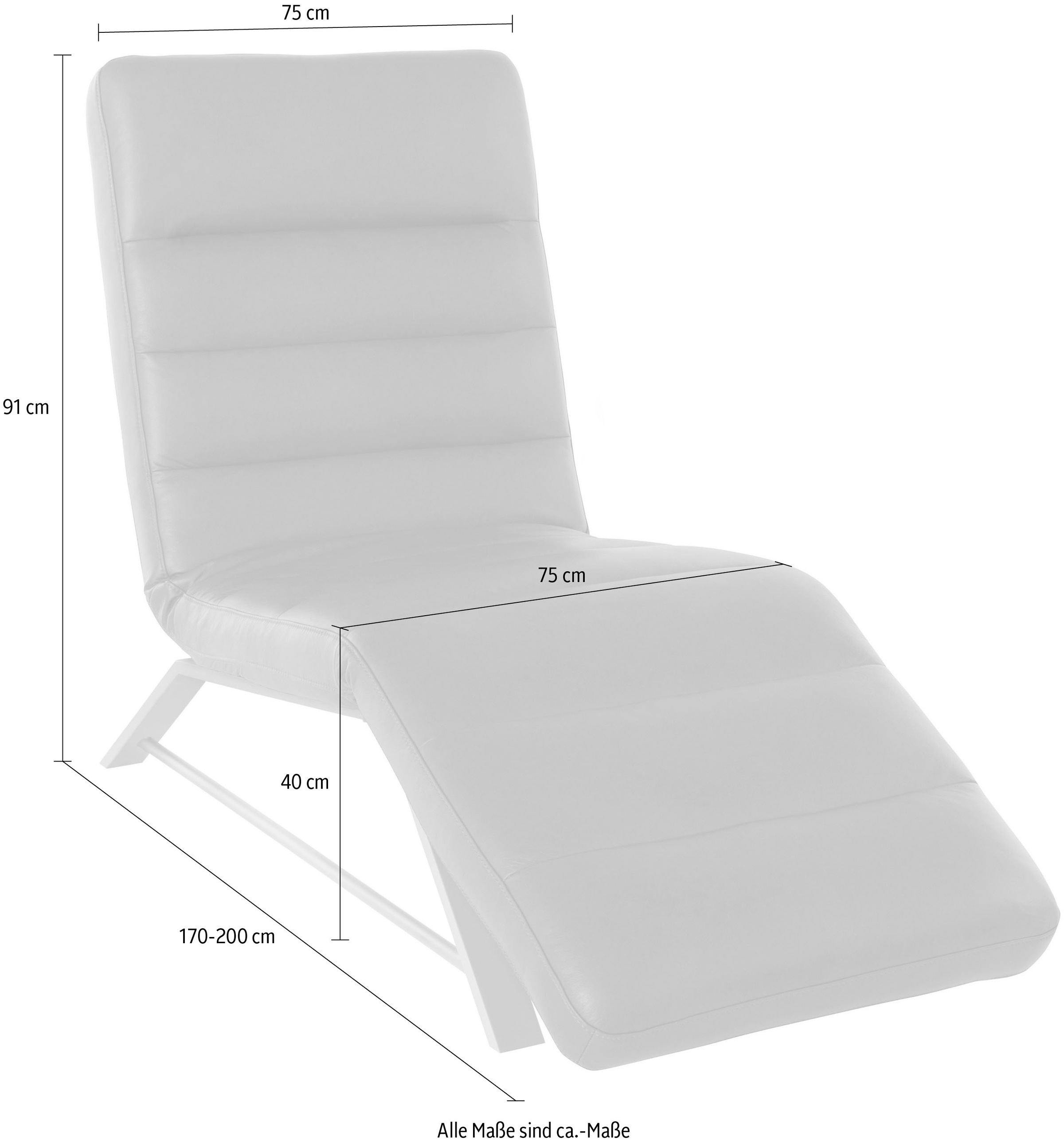 W.SCHILLIG Relaxliege »daily dreams« Funktionsliege wahlweise mit Motor, Gestell matt, Breite 75 cm