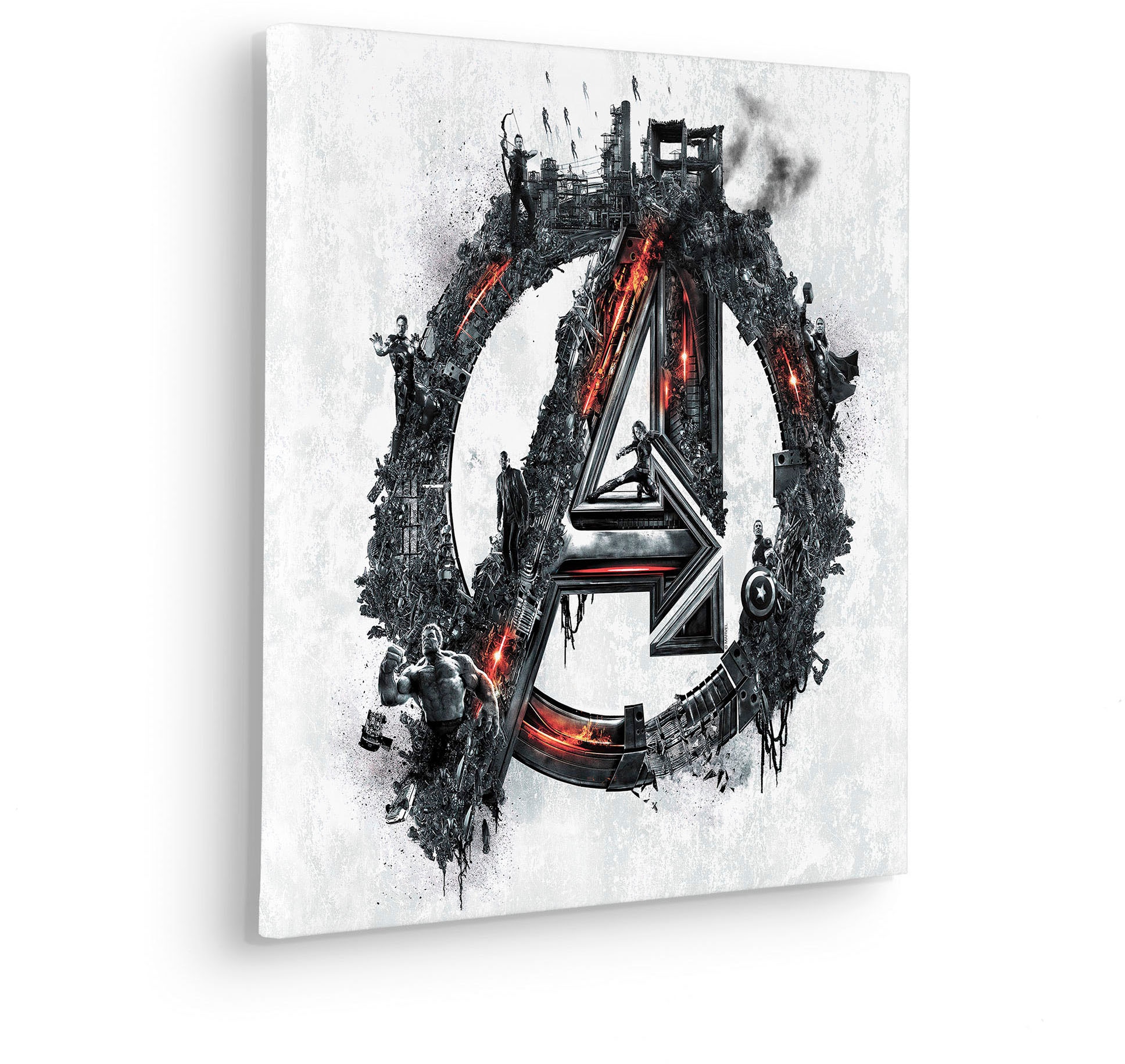 Komar Leinwandbild »Avengers Big A Logo - Größe 40 x 40 cm«, Disney, (1 St., 40 x 40 cm (Breite x Höhe), Keilrahmenbild mit Echtholzrahmen, Kinderzimmer