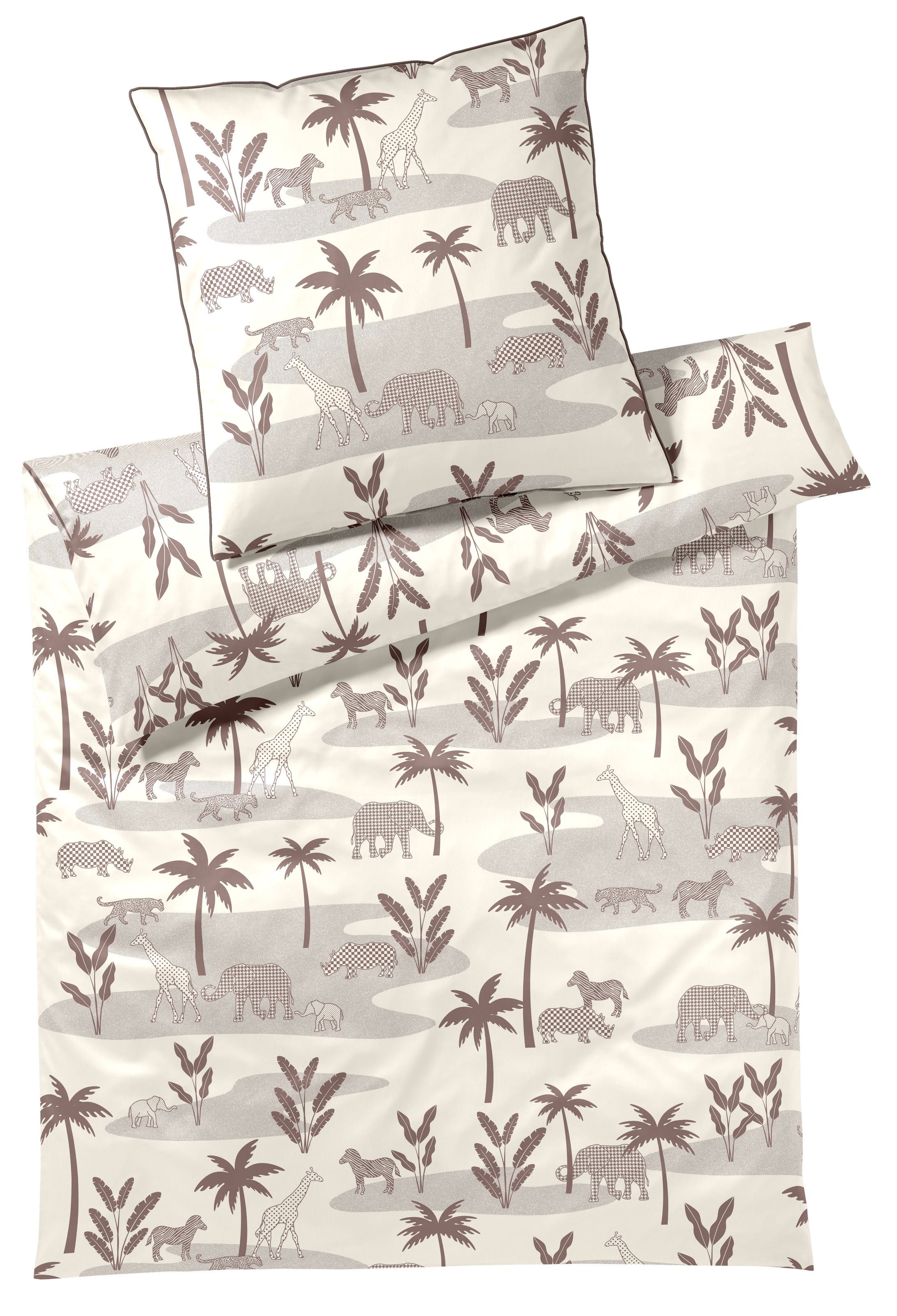 Elegante Bettwäsche »Jungle Graphic« 2 Stk. tlg. angenehmes Hautgefühl günstig online kaufen