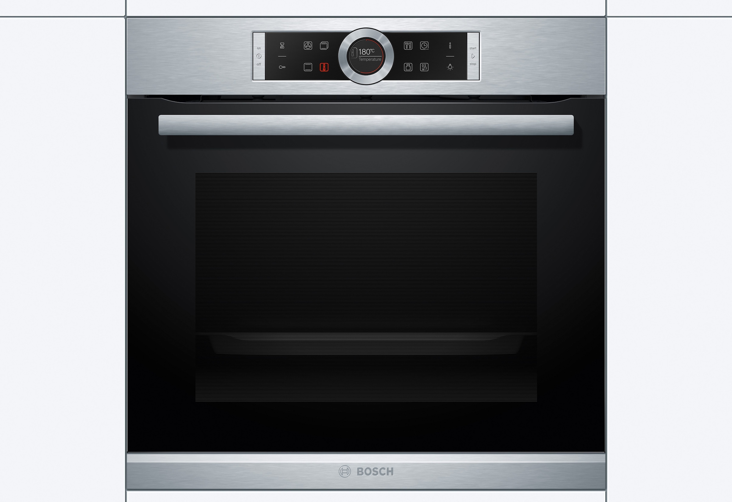 7. Bild von BOSCH Einbaubackofen »HBG635B«, Serie 8, mit Teleskopauszug nachrüstbar, ecoClean Direct, 4D-Heißluft-Eco-Ober-/Unterhitze Eco-Umluft-Infra-Grill-Großflächen-/Kleinflächengrill-Pizzastufe-Sanftgaren-Vorwärmen-Warmhalten-Auftaustufe, mit Pizzastufe