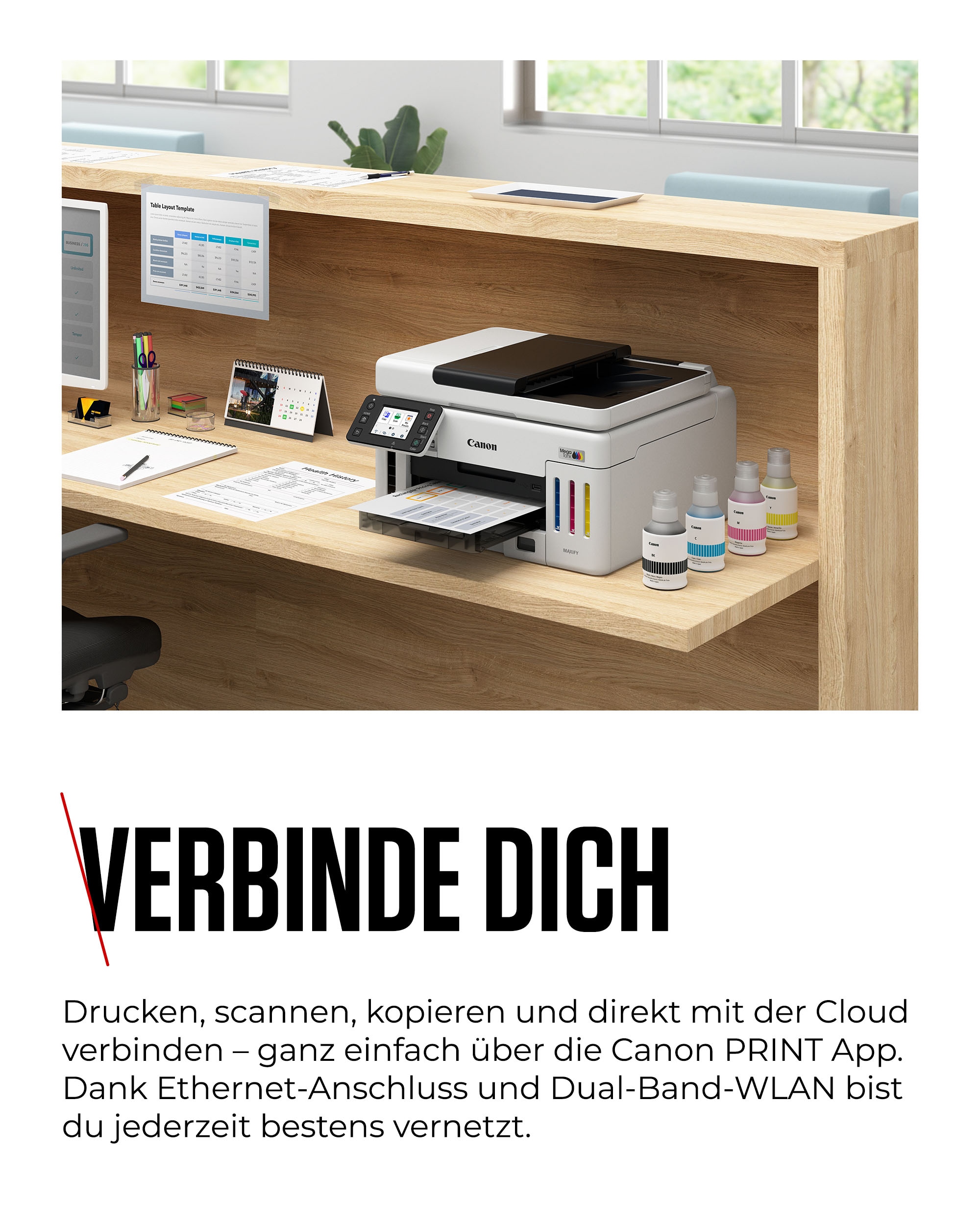 Canon Multifunktionsdrucker »MAXIFY GX6150« 3in1 Tintenstrahl-Multifunktionsgerät mit ADF/ niedrigen Druckkosten