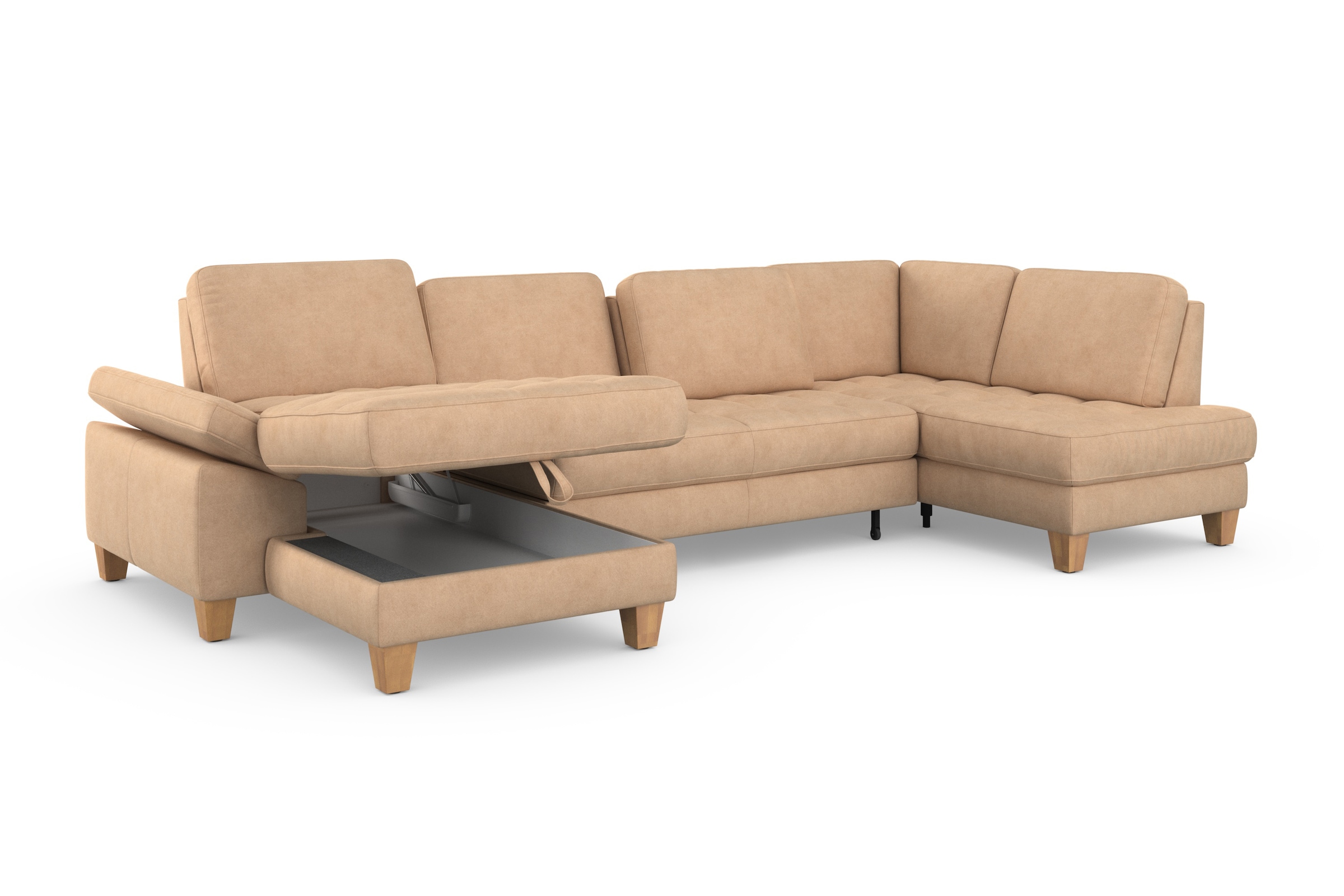 sit&more Wohnlandschaft »Westham U-Form«, wahlweise mit Bettfunktion, Bettkasten, Sitztiefenverstellung