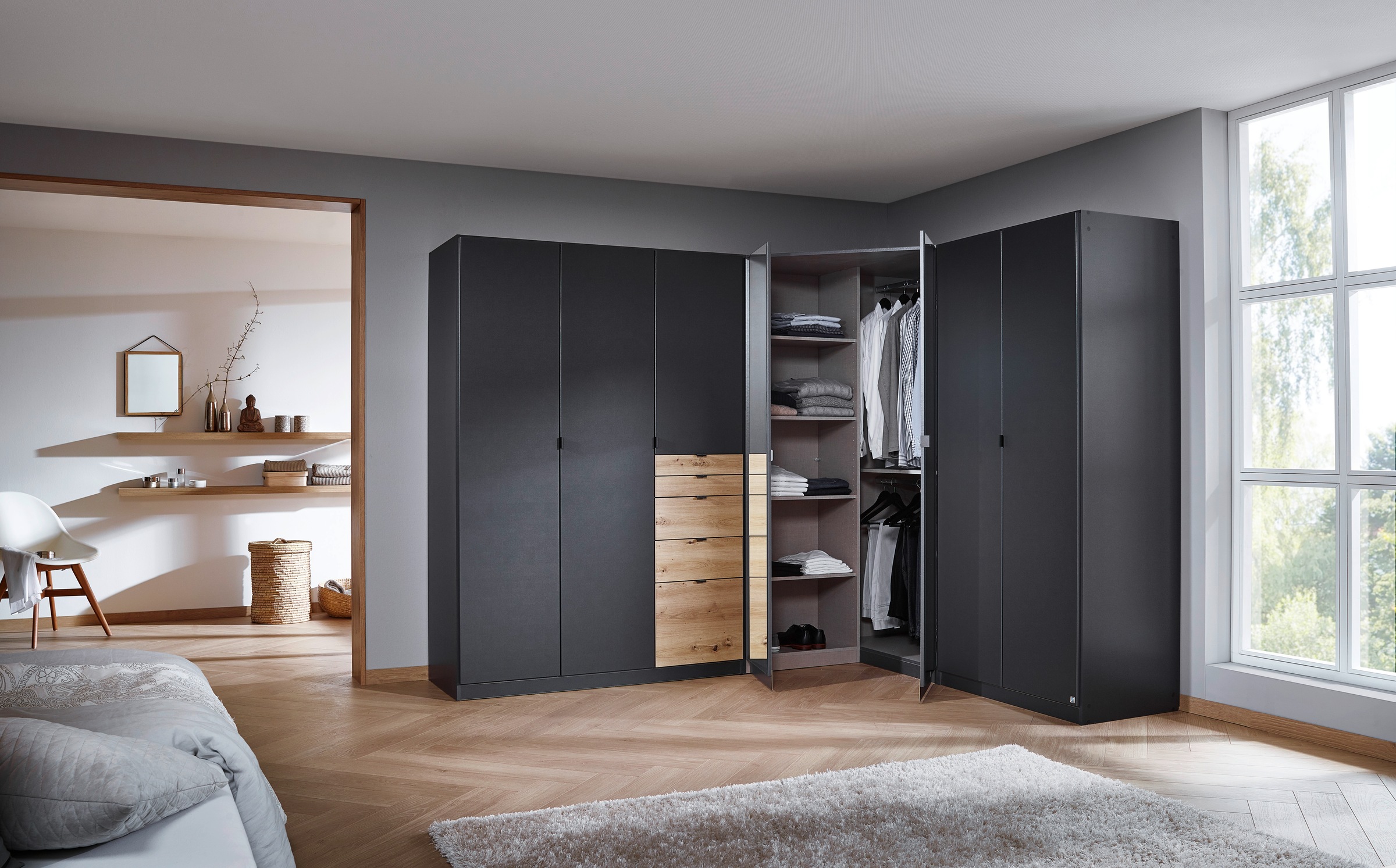 rauch Schrank-Set »Kleiderschrank Schrank Garderobe Wäscheschrank Ankleide ONTARIO« Set, Größe 253x208 cm, 