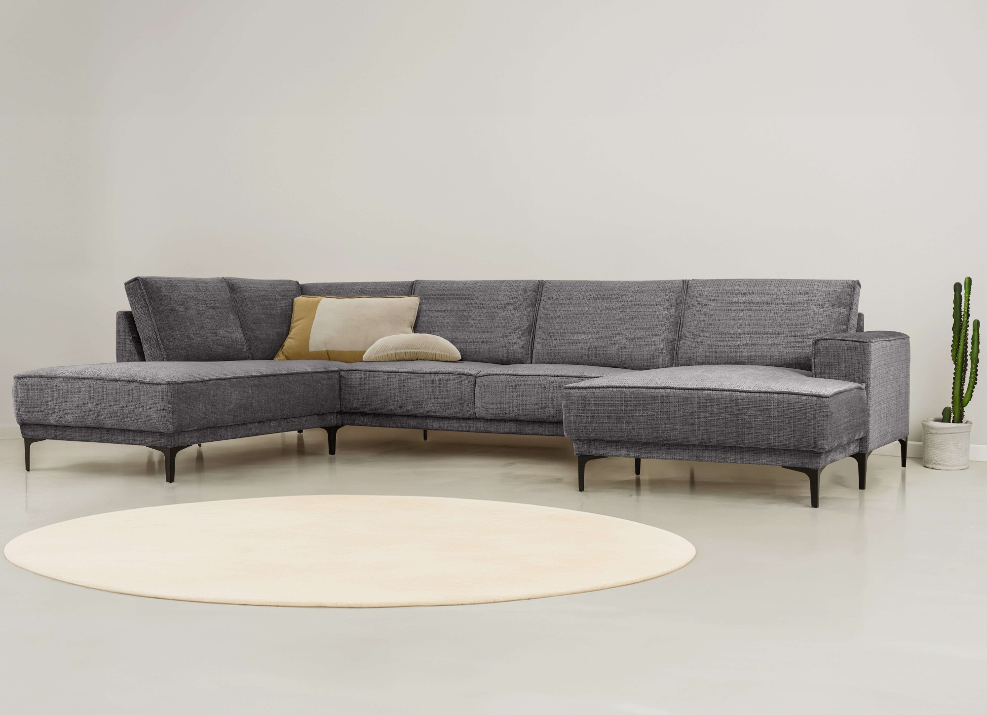 OTTO home Wohnlandschaft »XXL Sofa Oland, Struktur, Flachgewebe, Luxus-Micr günstig online kaufen