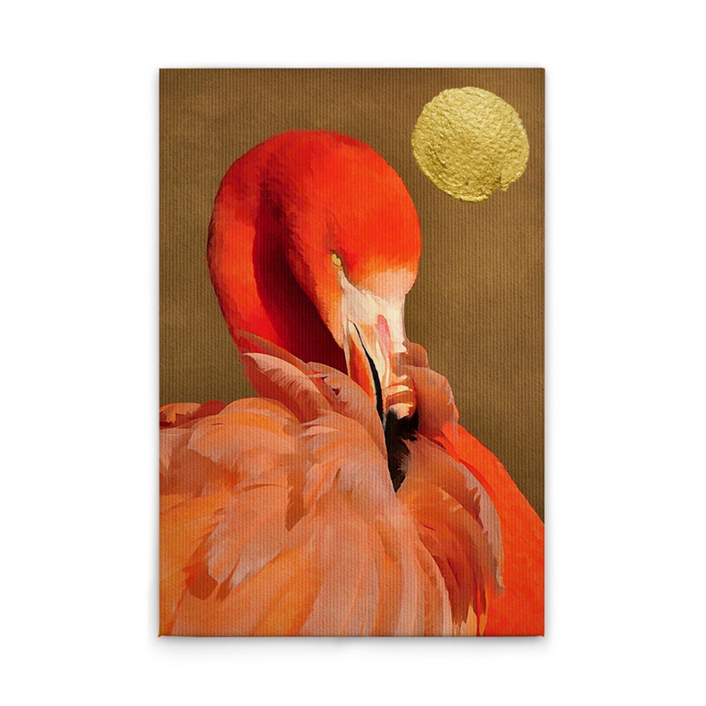 A.S. Création Leinwandbild »Flamingo in Sun - Wandbild Rot Gold Braun Keilr günstig online kaufen