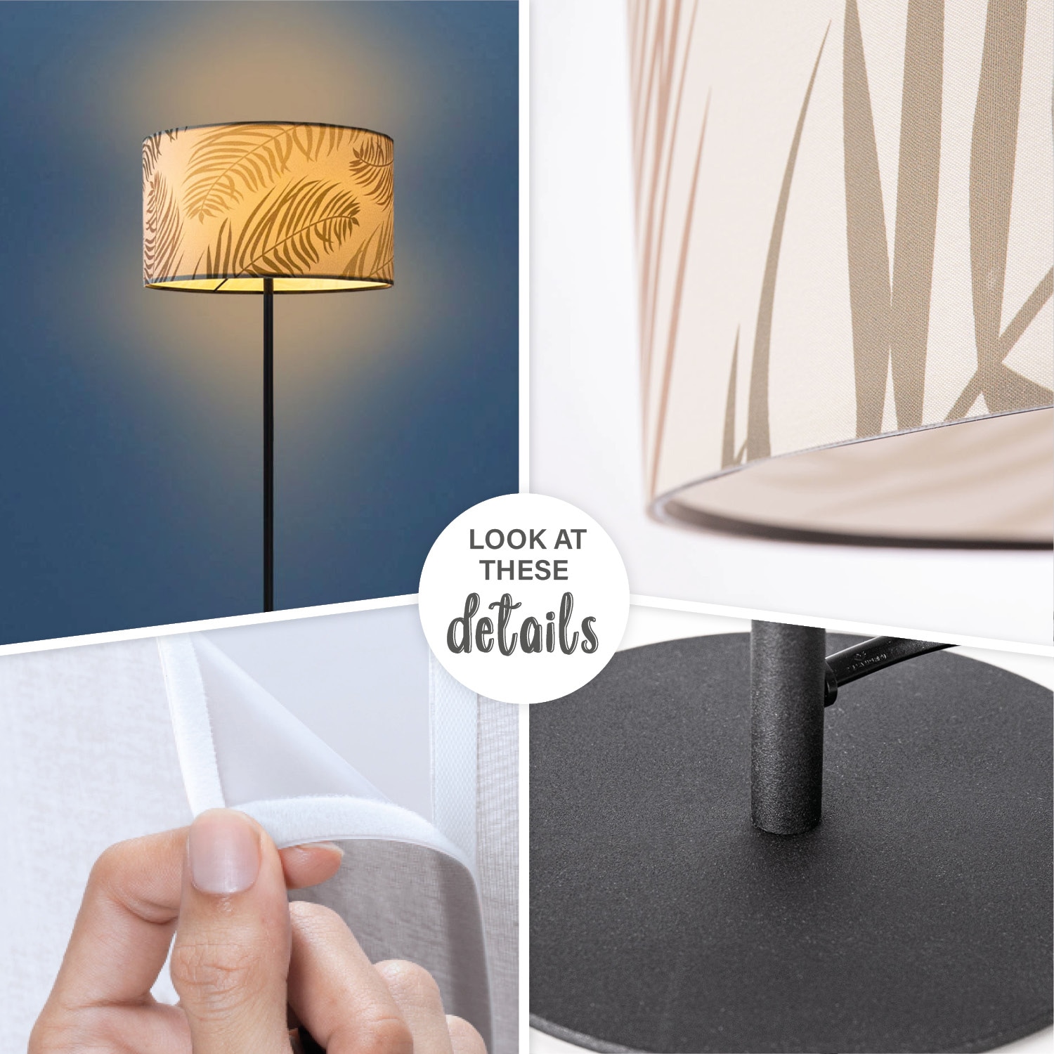 Paco Home Stehlampe »Kuba 123«, 1 flammig, Leuchtmittel E27 | ohne Leuchtmittel, Wohnzimmer Stehleuchte Schlafzimmer Lampen E27 Deko Wohnzimmer Palme