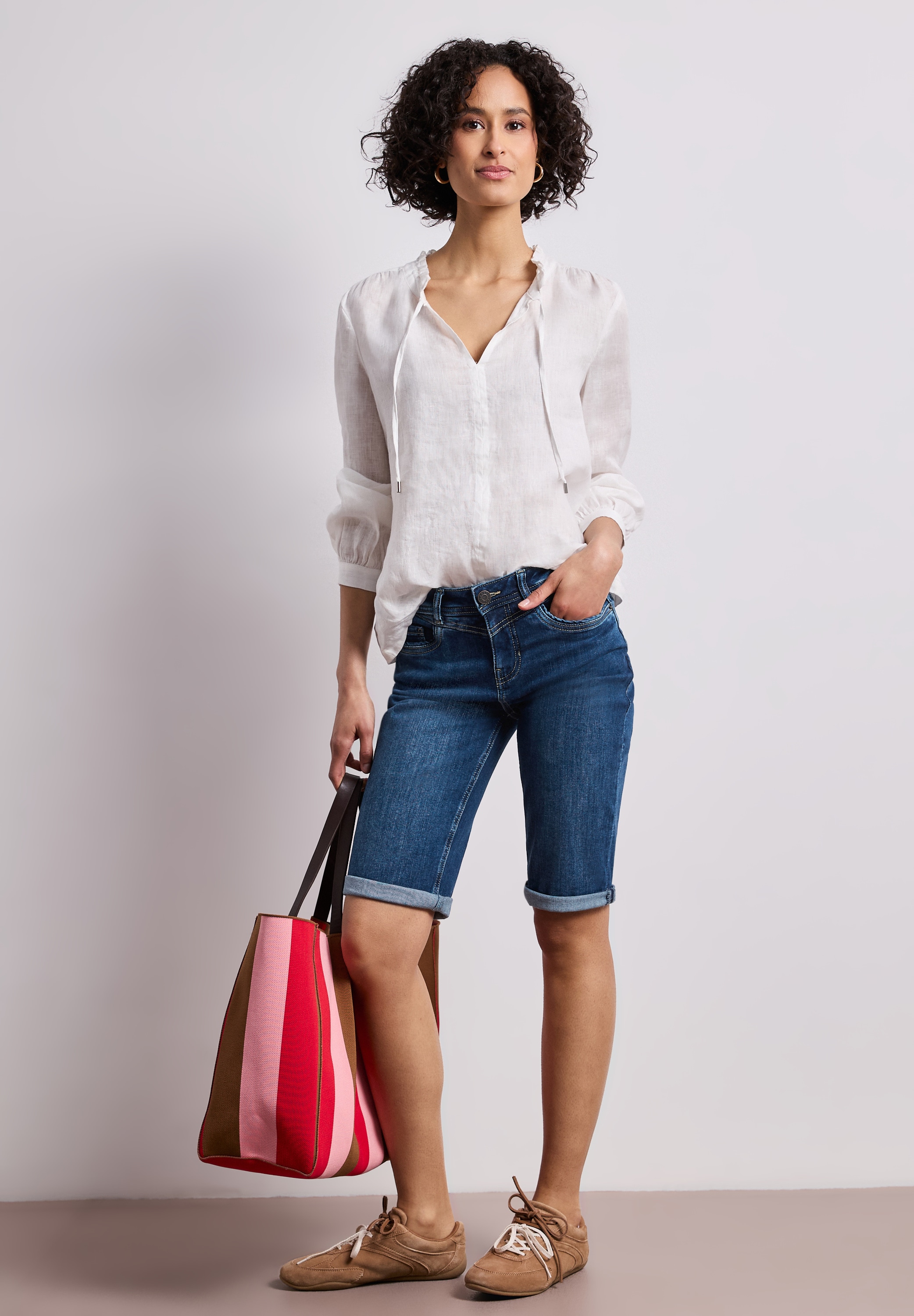 STREET ONE Bermudas »Style Jane«  Slim Leg Jeans-Bermuda mit Turn-Up-Detail