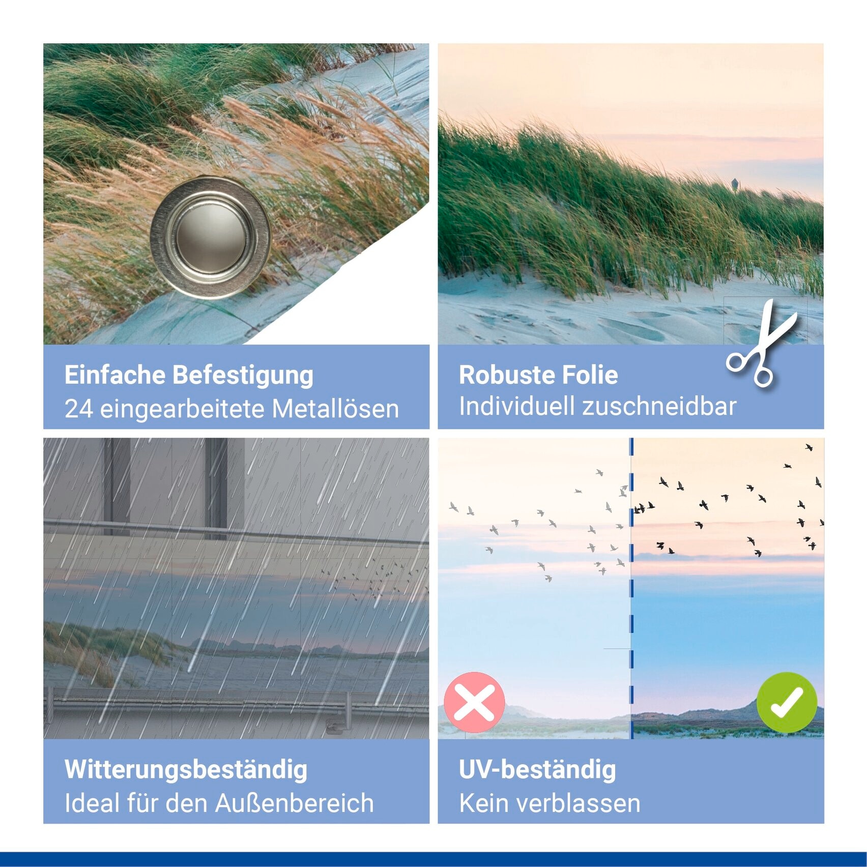Maximex Balkonsichtschutz »verschiedene Motive« 5 m, UV- und witterungsbeständig, schnelltrocknend und reißfest