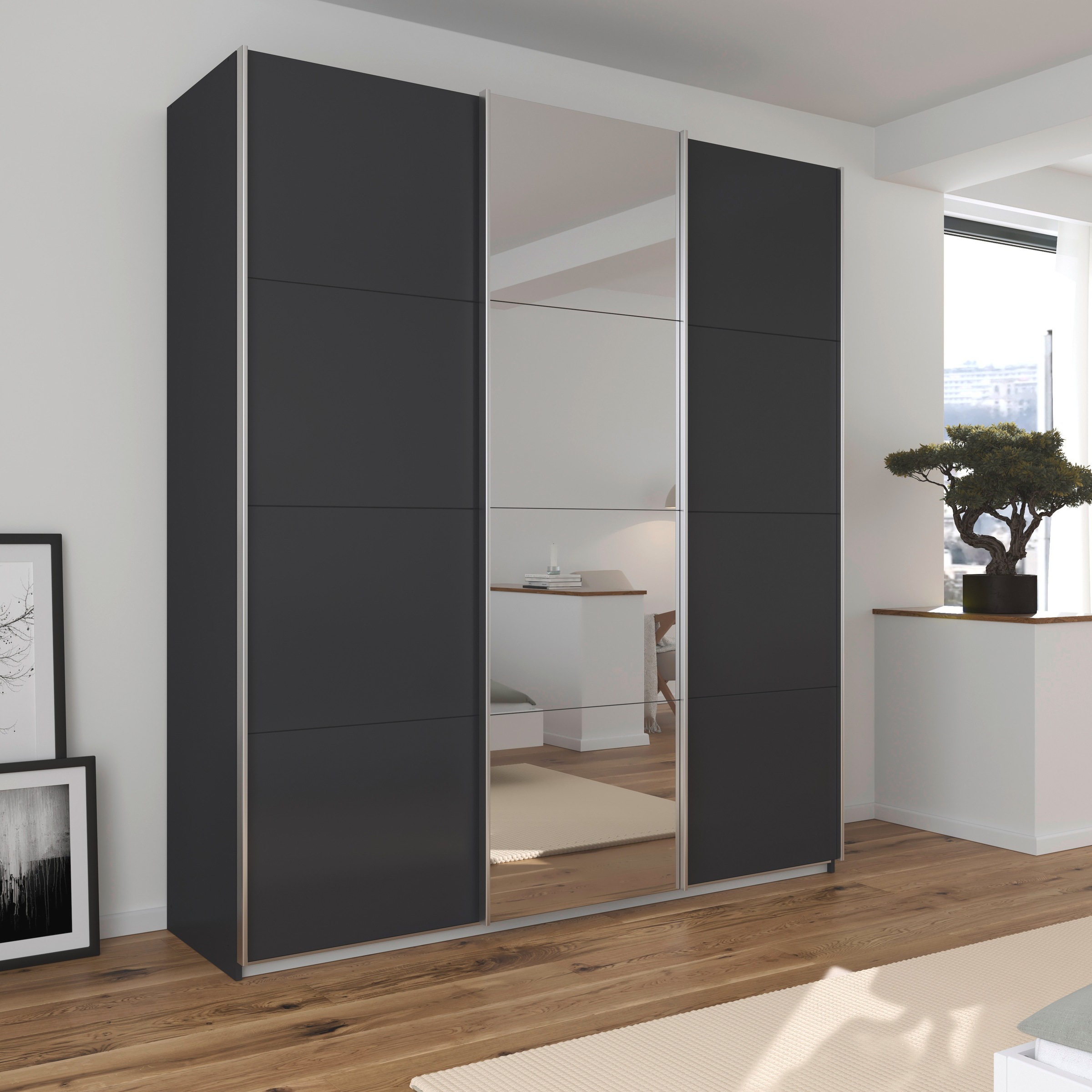 rauch Schwebetürenschrank »Kleiderschrank Schrank Garderobe AGORDO«, Top Innenausstattung, in 4 Breiten und 2 Höhen MADE IN GERMANY