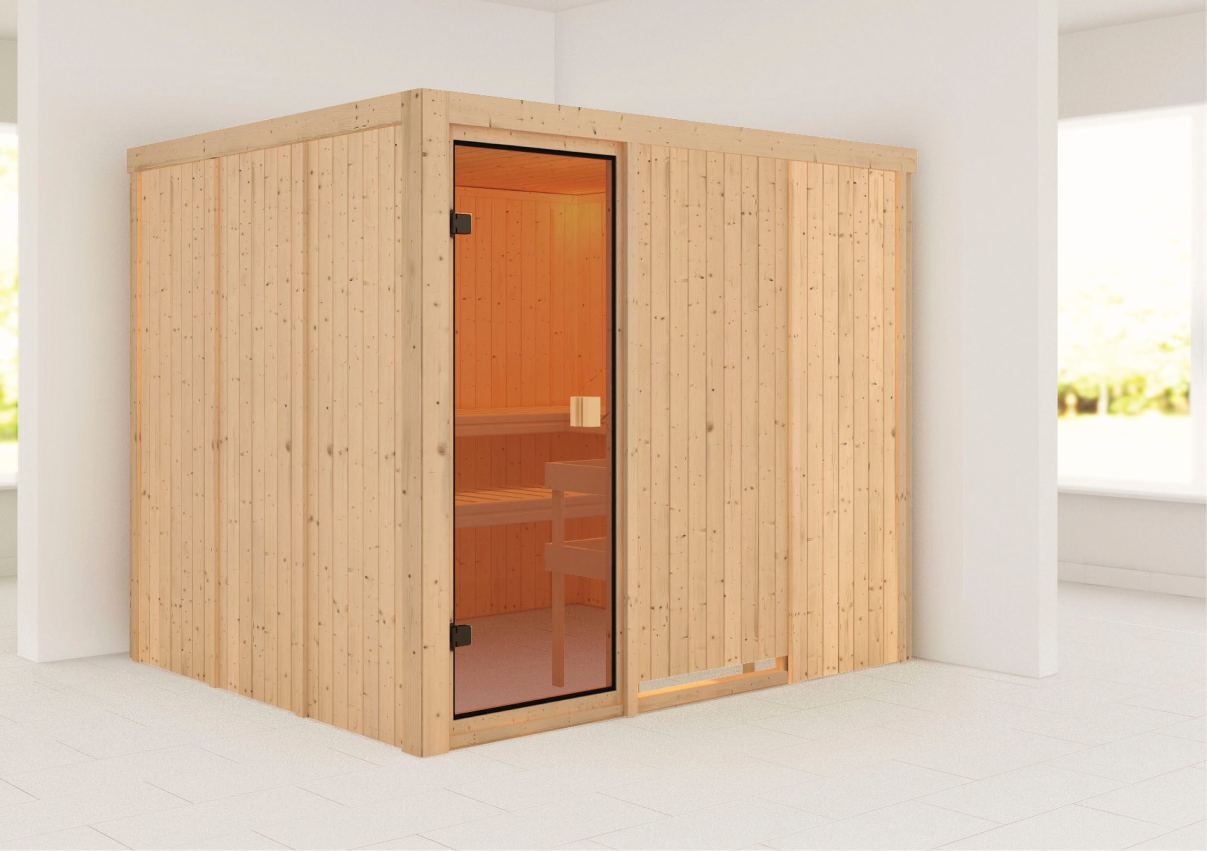 Karibu Sauna »Nybro«, inklusive Ofenschutzgitter und Tür