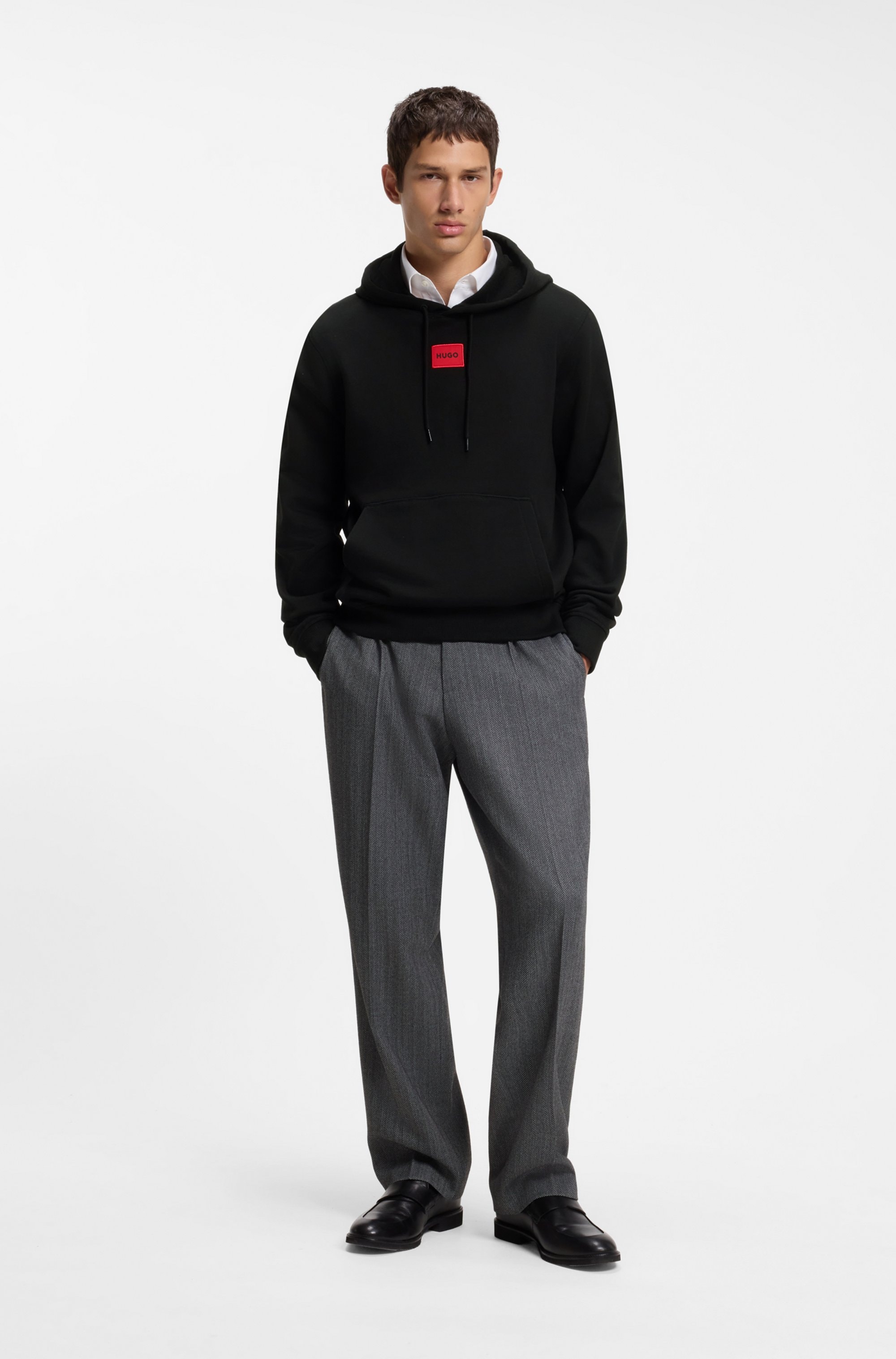 HUGO Kapuzensweatshirt »Daratschi«, Kapuze mit Kordelzug, Regular Fit Kängurutasche, HUGO Weblabel
