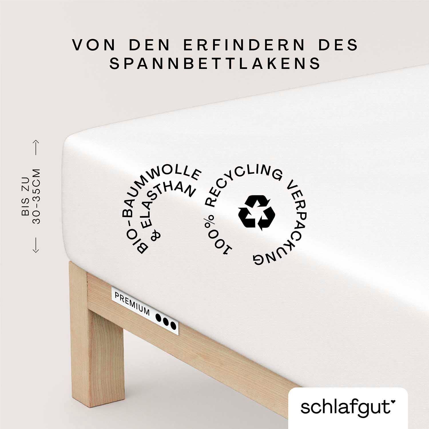 Schlafgut Spannbettlaken »Premium«, Zero Waste Verpackung, PREMIUM Qualität