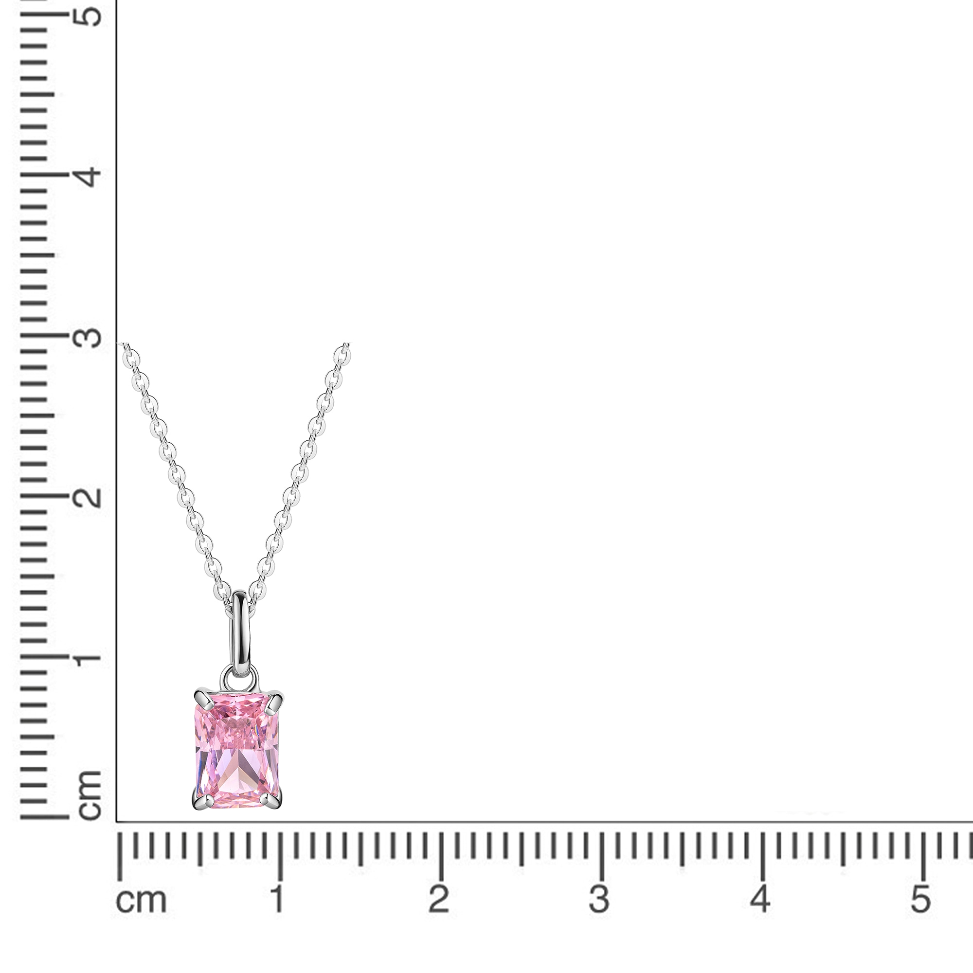 Firetti Kette mit Anhänger »Schmuck Geschenk Silber 925 Halsschmuck Halskette Ankerkette Quadrat« mit Zirkonia (synth.)