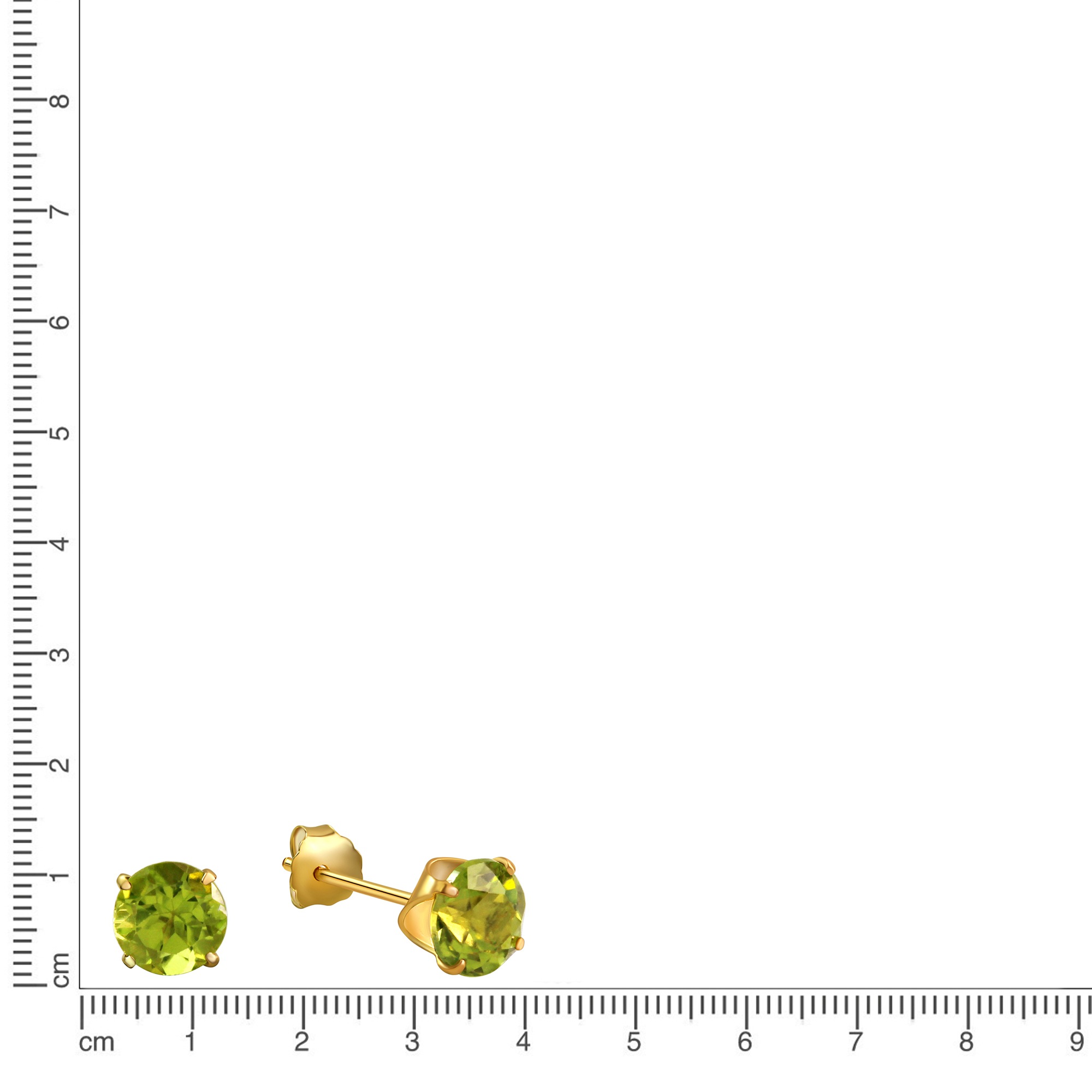 Fascination by Ellen K. Paar Ohrstecker »Gold 333 mit echten Peridot-Steinen 5mm«
