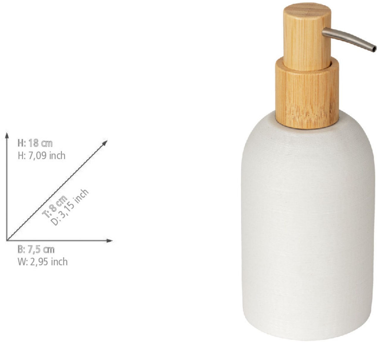 WENKO Seifenspender »Altavalle« robuster Dosierspender aus Polyresin und Bambus, moderne Optik, 250 ml