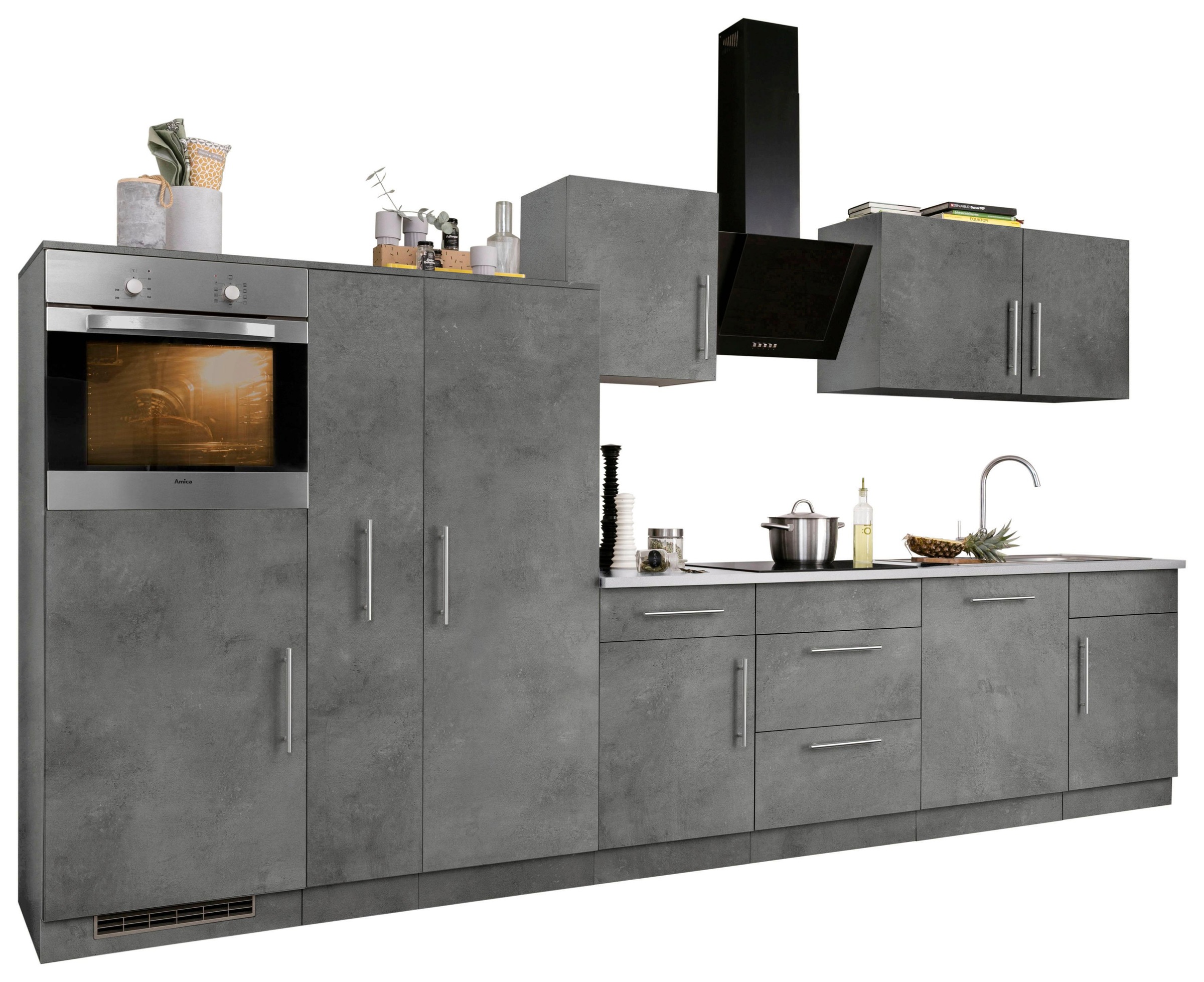 wiho Küchen Küchenzeile »Cali«, mit E-Geräten, Breite 360 cm