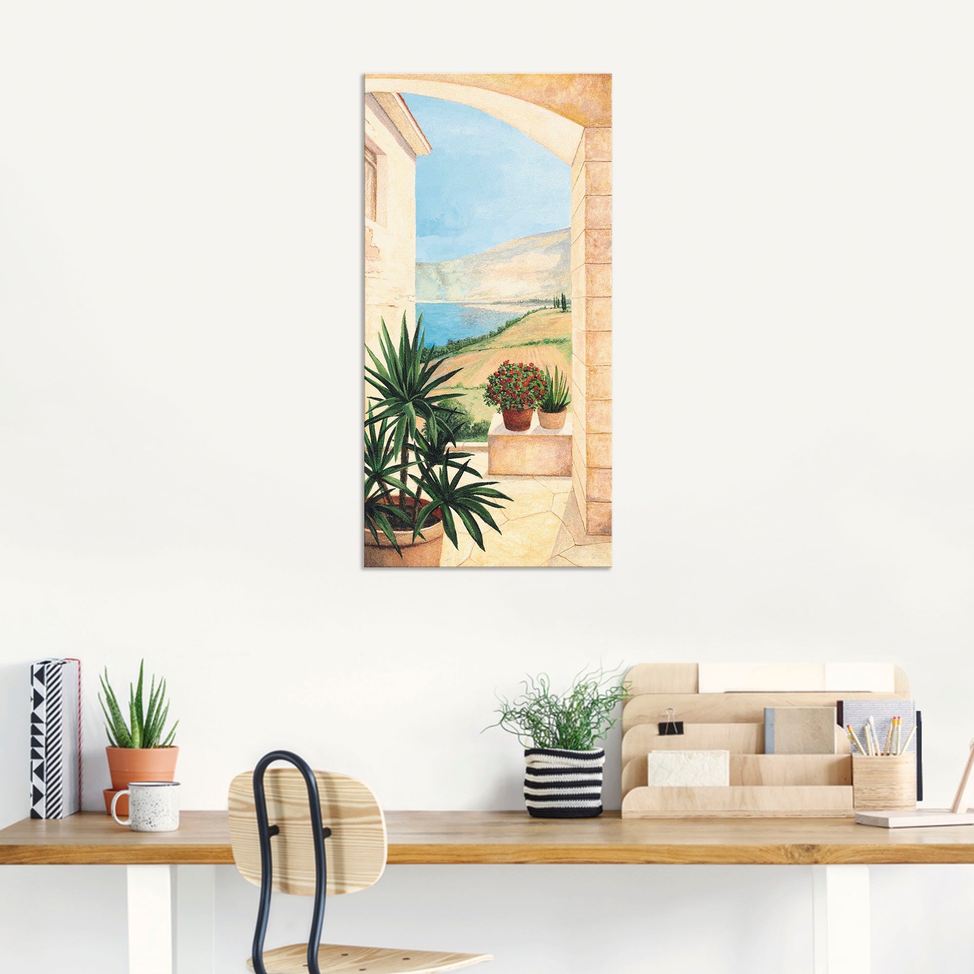 Artland Wandbild »Blick auf Toskanalandschaft«, Fensterblick, (1 St.), als Alubild, Outdoorbild, Leinwandbild, Poster, Wandaufkleber