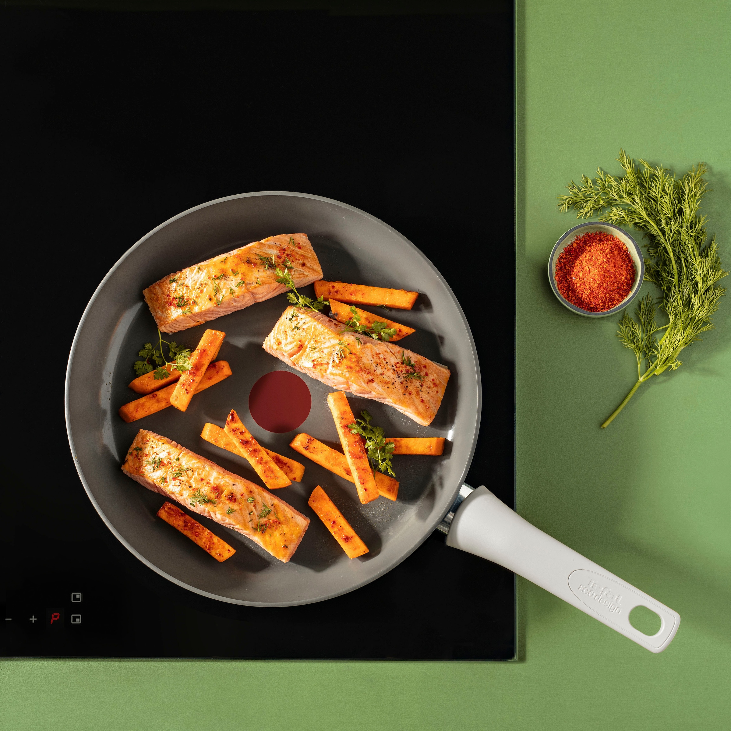 Tefal Bratpfanne »Renew On induktionsgeeignet, Made in France«, Aluminium, (1 tlg.), umweltfreundlich, Thermo-Signal bei idealer Brattemperatur