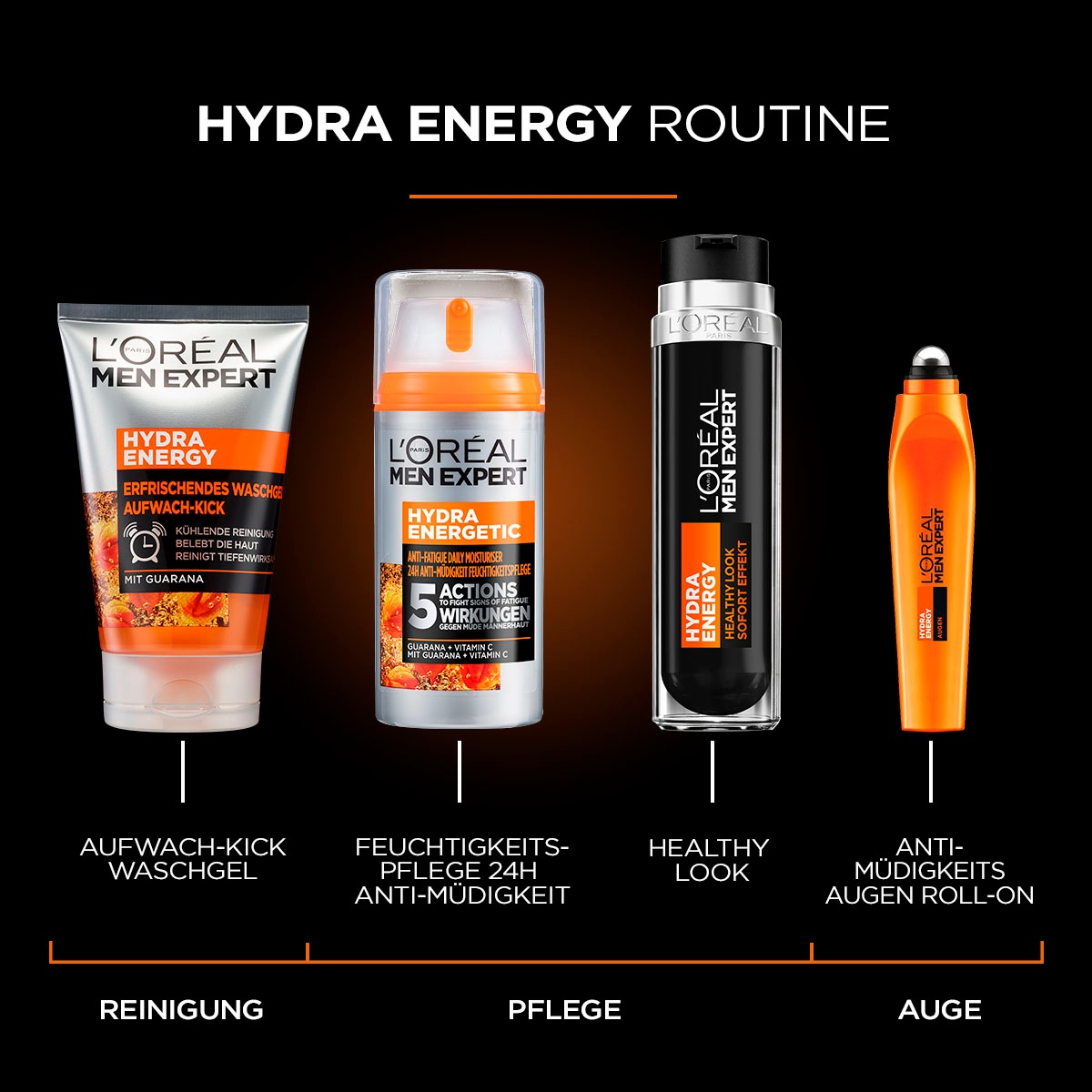 L'ORÉAL PARIS MEN EXPERT Feuchtigkeitscreme »Hydra Energy 24H Anti-Müdigkeit«, mit Vitamin C