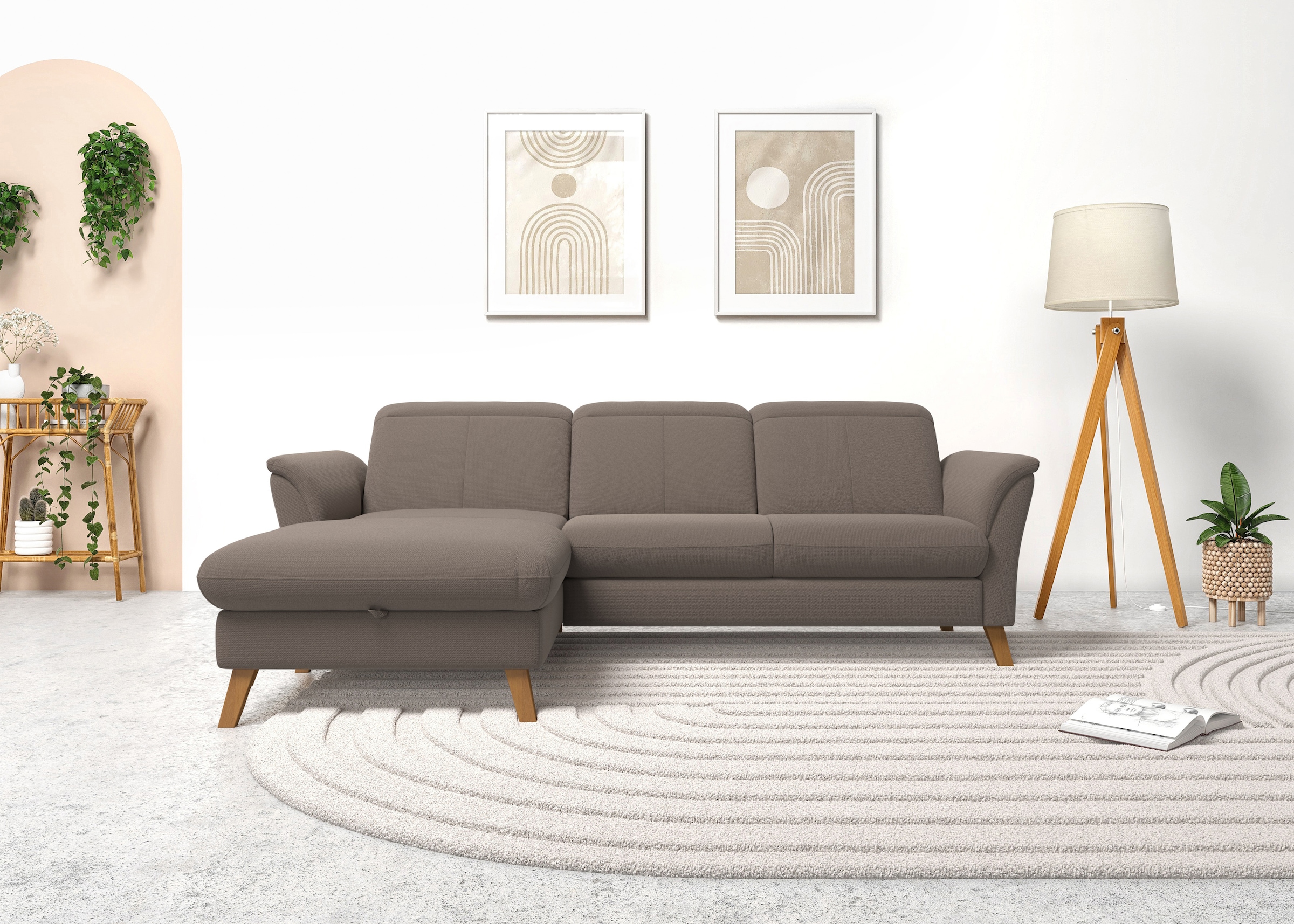 sit&more Ecksofa »Romero L-Form«, wahlweise mit oder ohne Relax-Funktion, Bettfunktion, Bettkasten