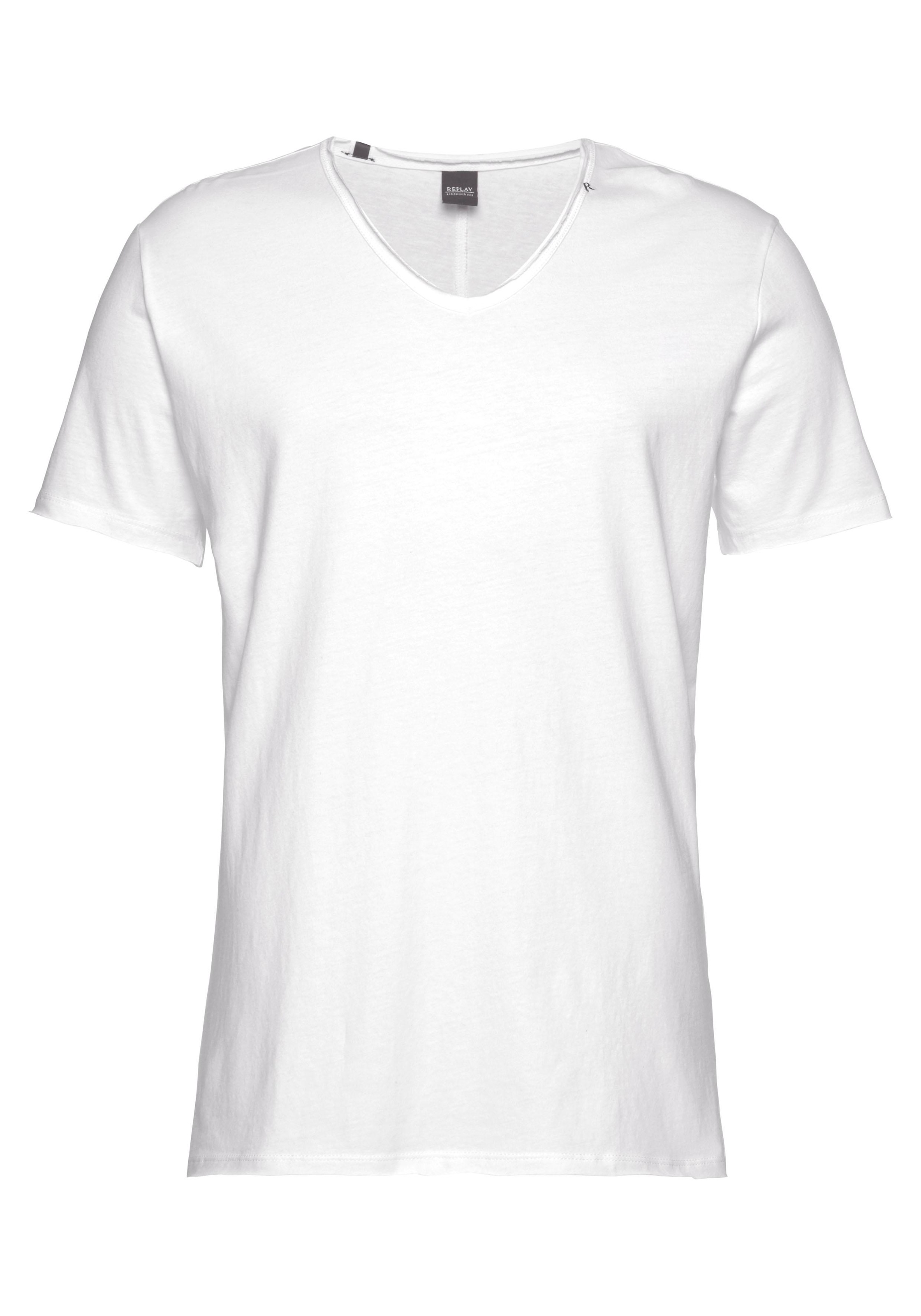 Replay T-Shirt, offenen Kanten