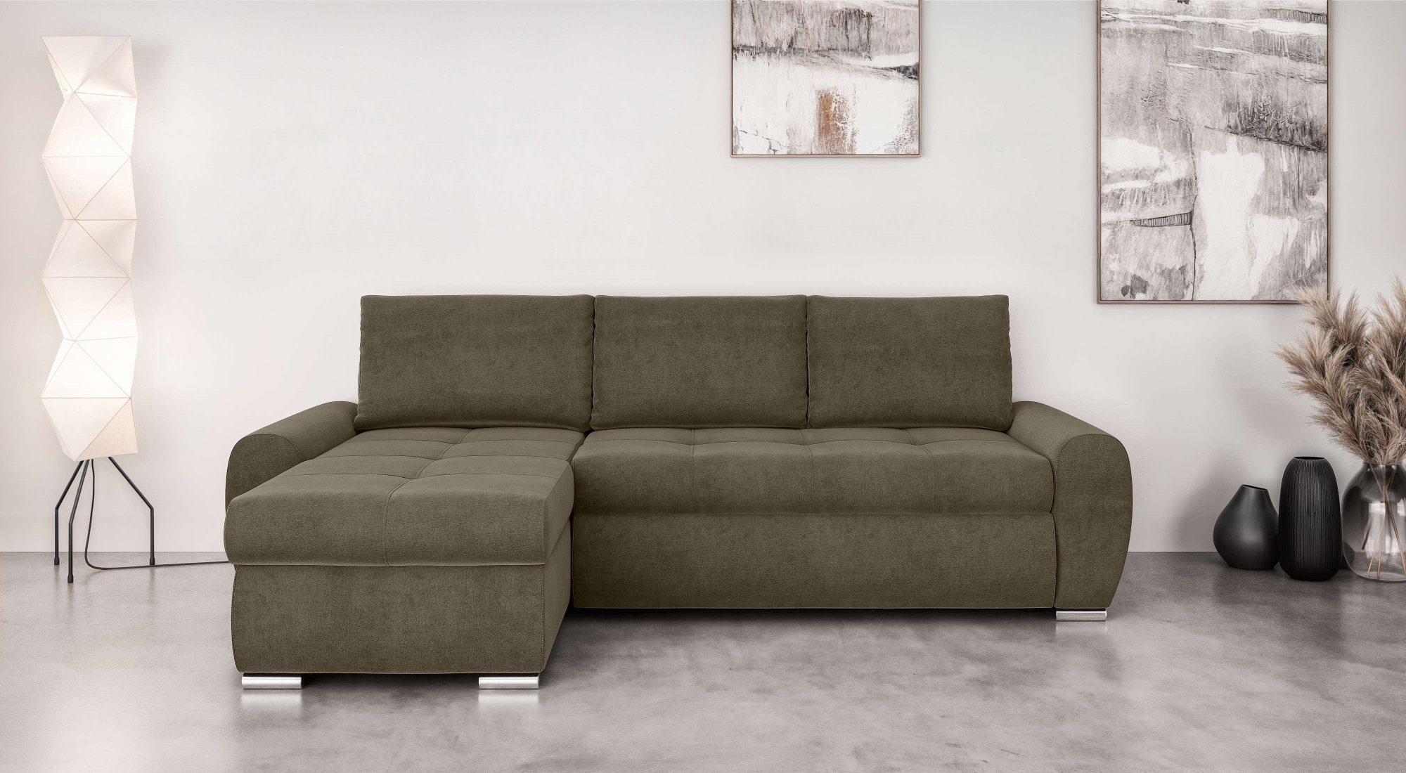 Home affaire Ecksofa »HAVERHILL Schlafsofa mit Bettkasten, Maße B/H/T: 237/ günstig online kaufen