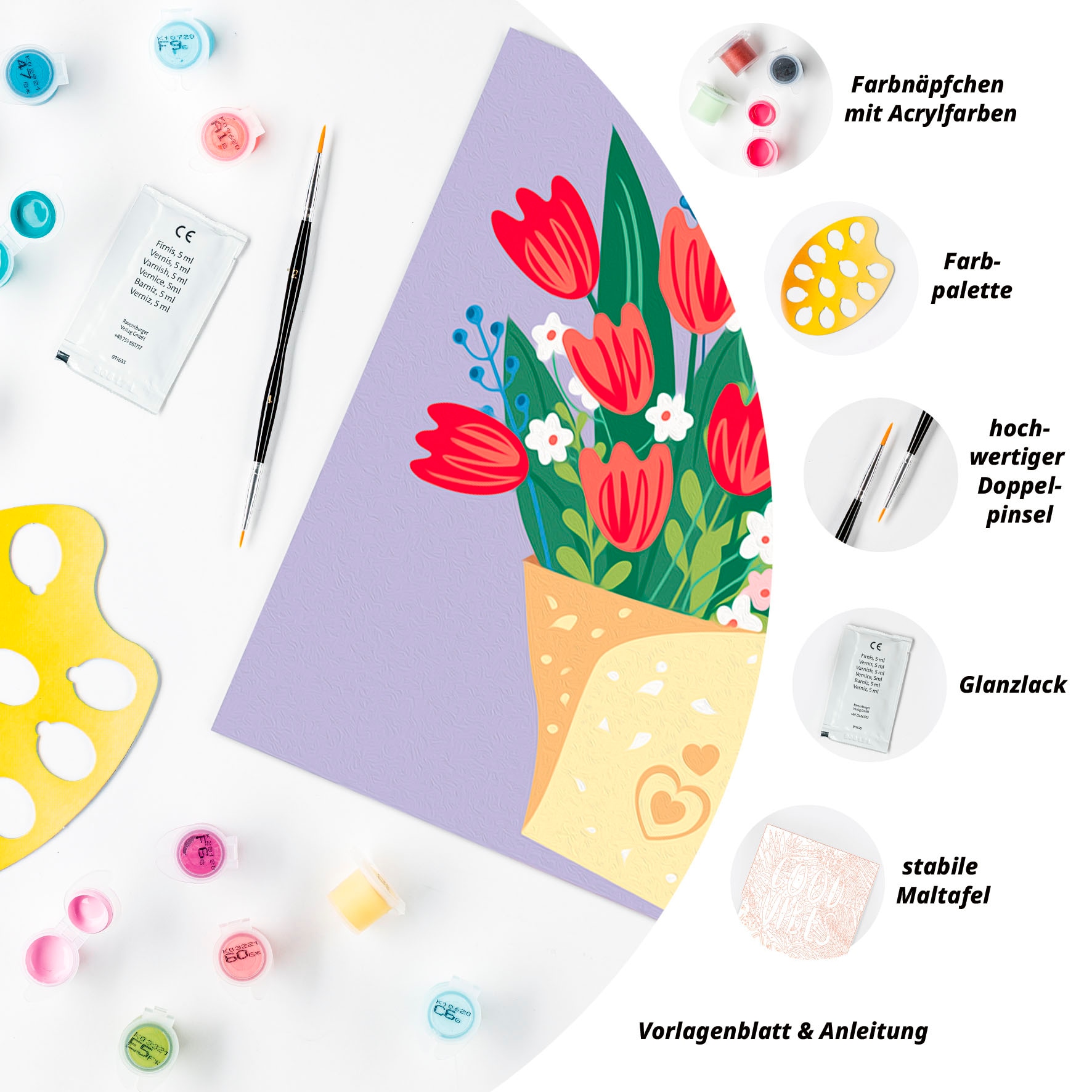 Ravensburger Malen nach Zahlen »CreArt, Tulpenstrauß«, für Erwachsene; Made in Europe