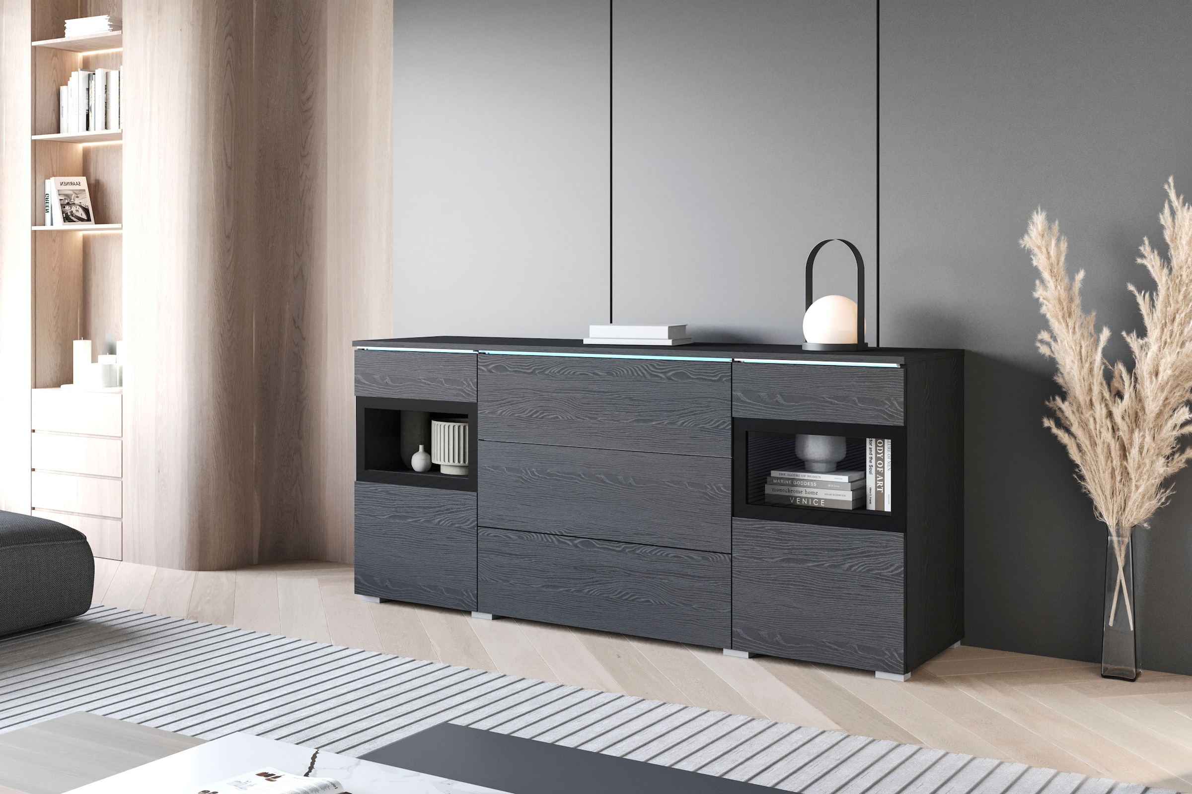 INOSIGN Sideboard »VERA«, Moderne grifflose Kommode,verstellbare Einlegeböden