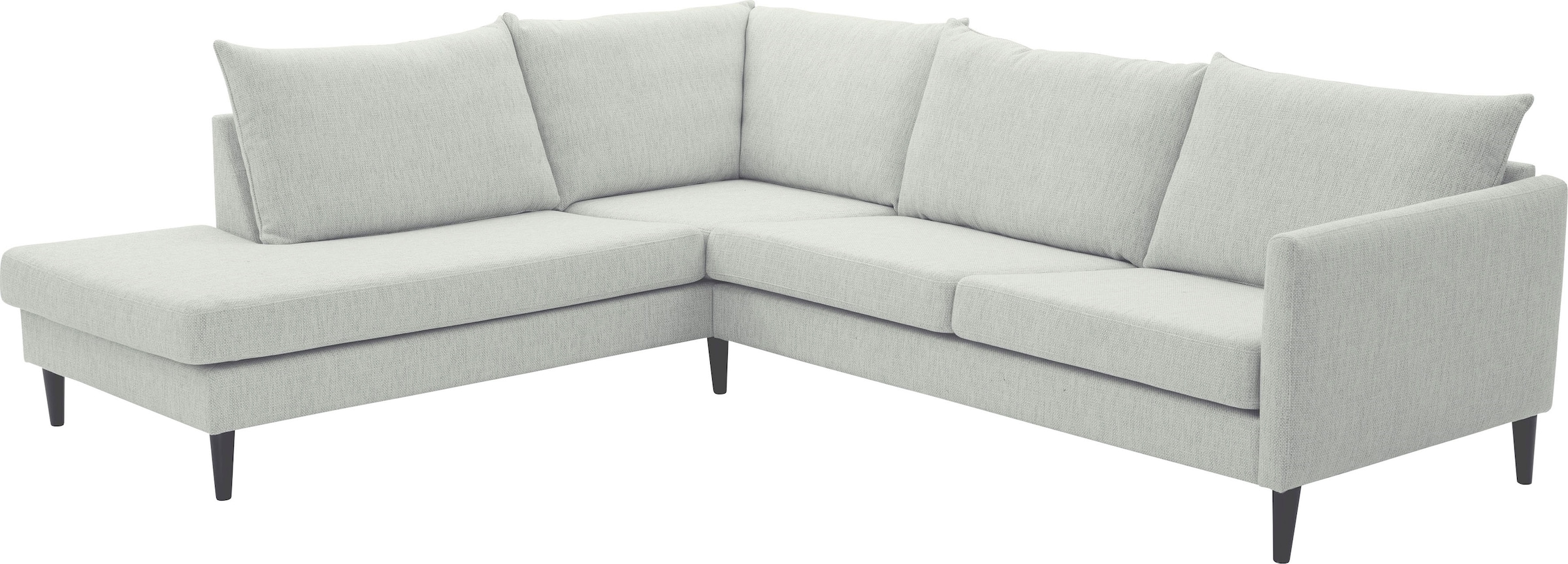 ATLANTIC home collection Ecksofa »Rekvik L-Form«, mit Wellenunterfederung, mit Massivholzfüßen