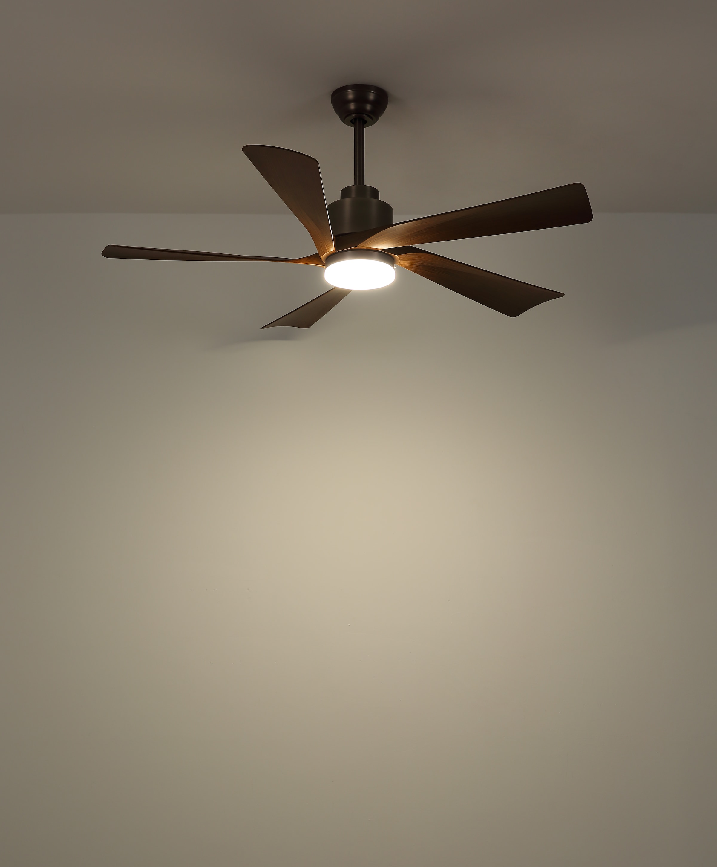 GLOBO LIGHTING Deckenleuchte »MODESTO« LED-Modul 1 Stk. warmweiß - kaltweiß Ventilator holzoptik dunkel kühlen-heizen Wohnzimmer Schlafzimmer