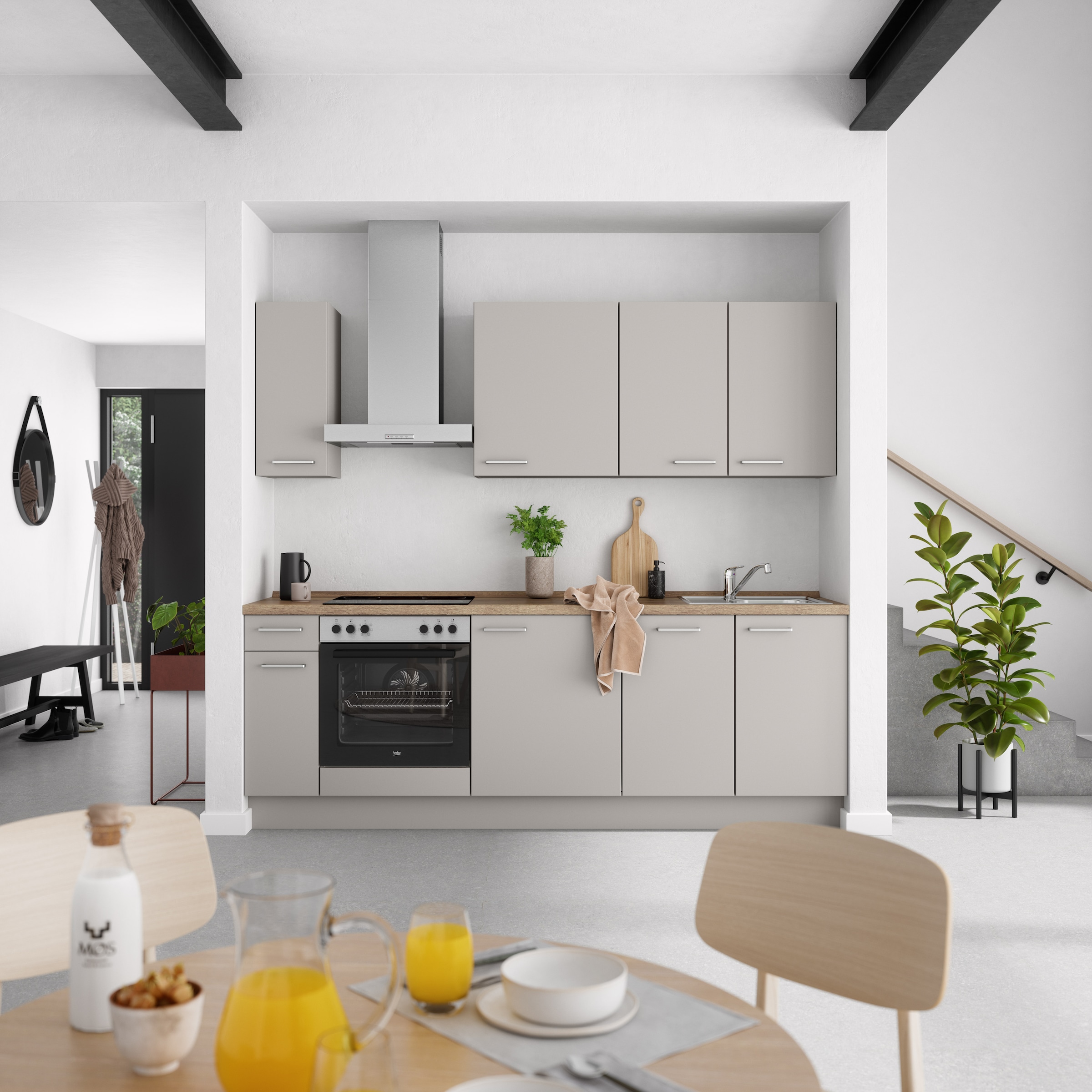 nobilia® Küchenzeile »"Touch I"«, vormontiert, Ausrichtung wählbar, Breite 240 cm, wahlw. mit E-Geräten