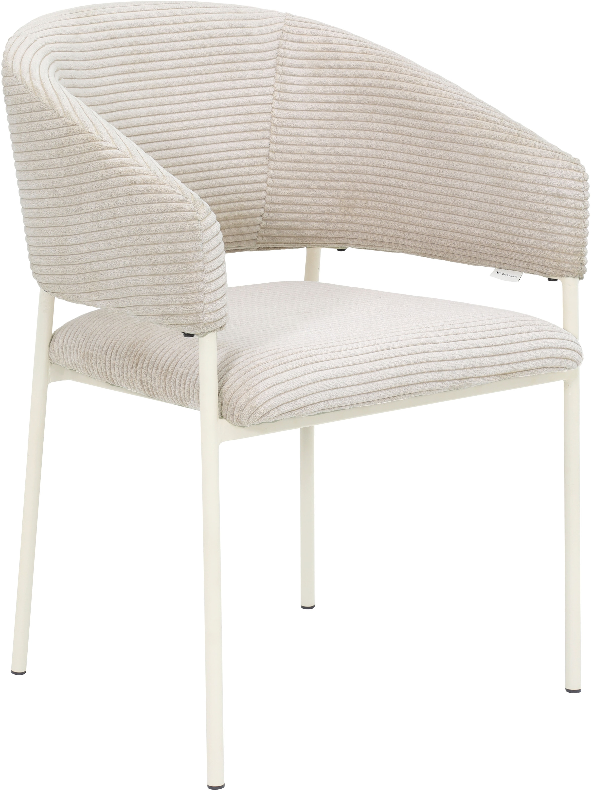 TOM TAILOR HOME Armlehnstuhl »EMBRACE ARMCHAIR«, (Set), 2 St., Breitcord, Esszimmerstuhl, mit Armlehnen, 4-Fußgestell, Rückenausschnitt