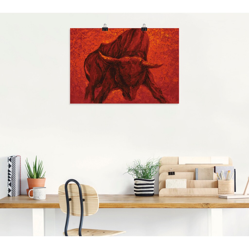 Artland Wandbild »Katalanischer Stier«, Wildtiere, (1 St.)