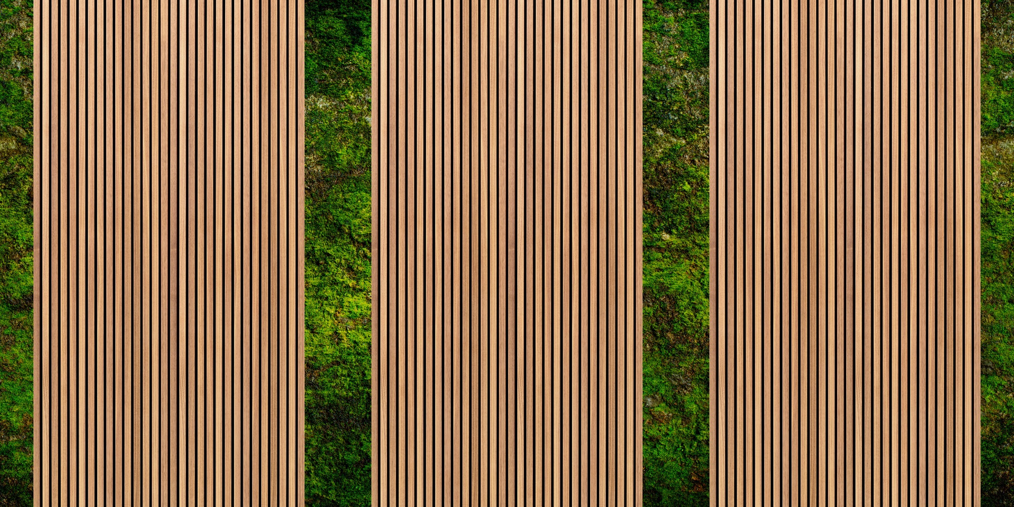 living walls Vliestapete »Holzleisten-Tapete mit Moosoptik Naturdesign« mat günstig online kaufen