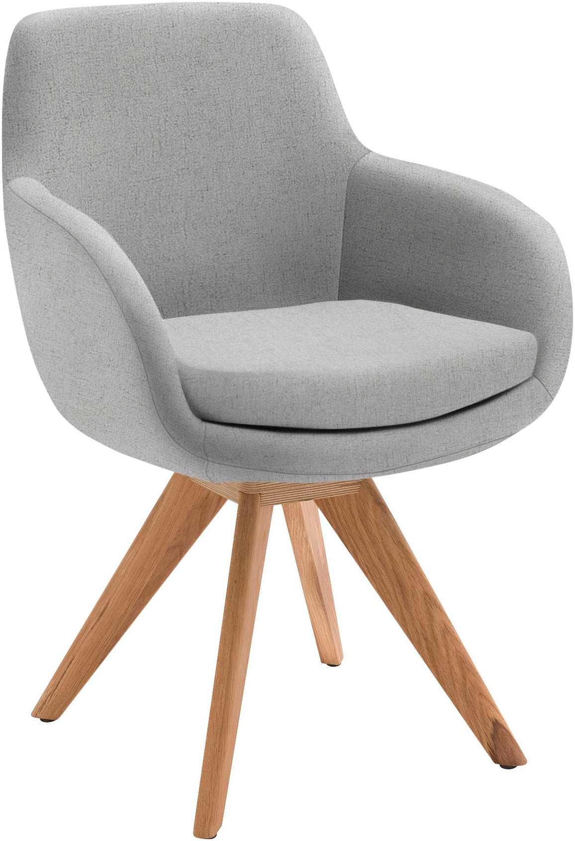 MUSTERRING Esszimmerstuhl »Tavia« (Set) 2 Stk.Stativgestell Wildeiche massiv, Drehfunktion optional, diverse Farben silver + Wildeiche