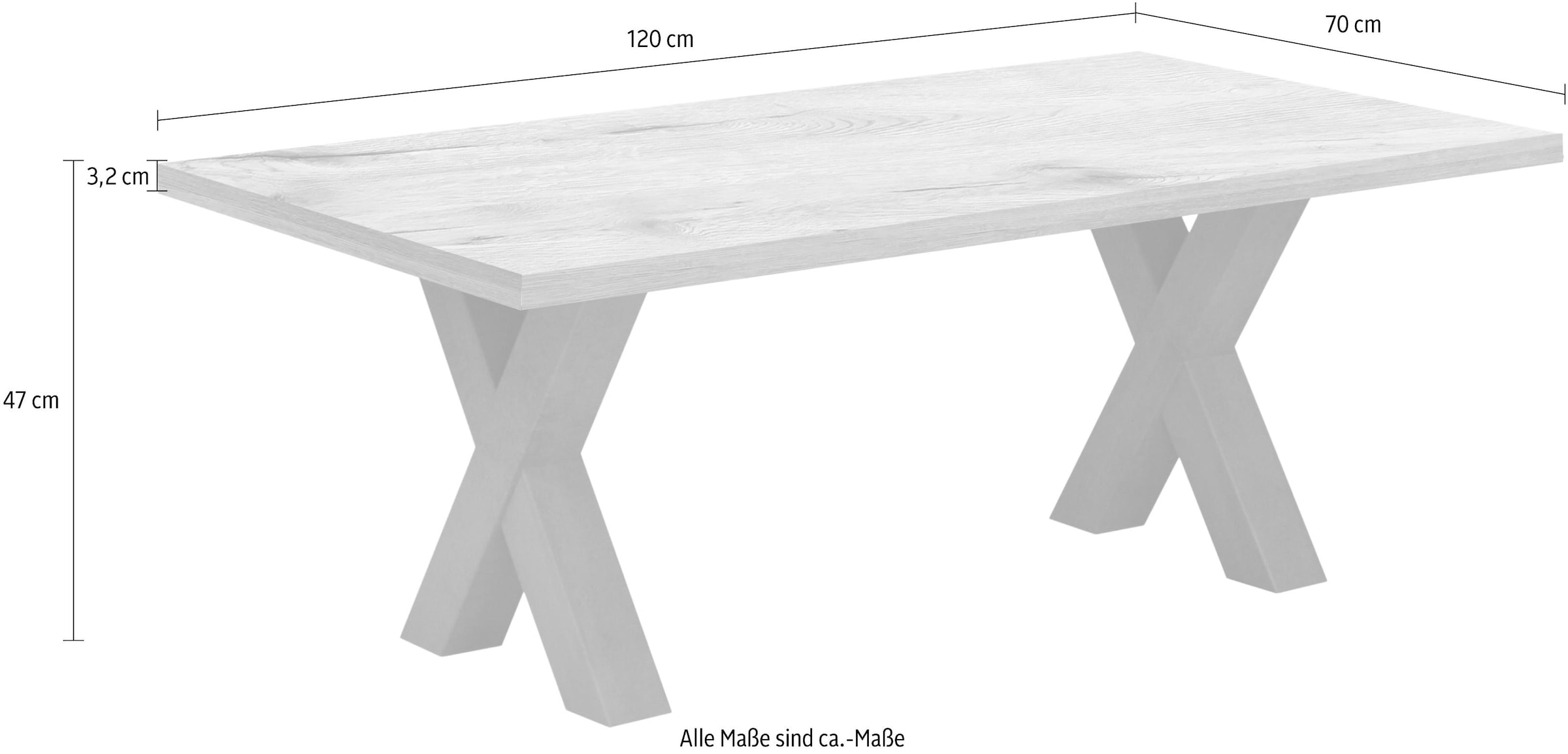 Mäusbacher Couchtisch »Mister X-CT 120 TOPSELLER!«, Mäusbacher Couchtisch mit X Gestell. Breite 120 cm