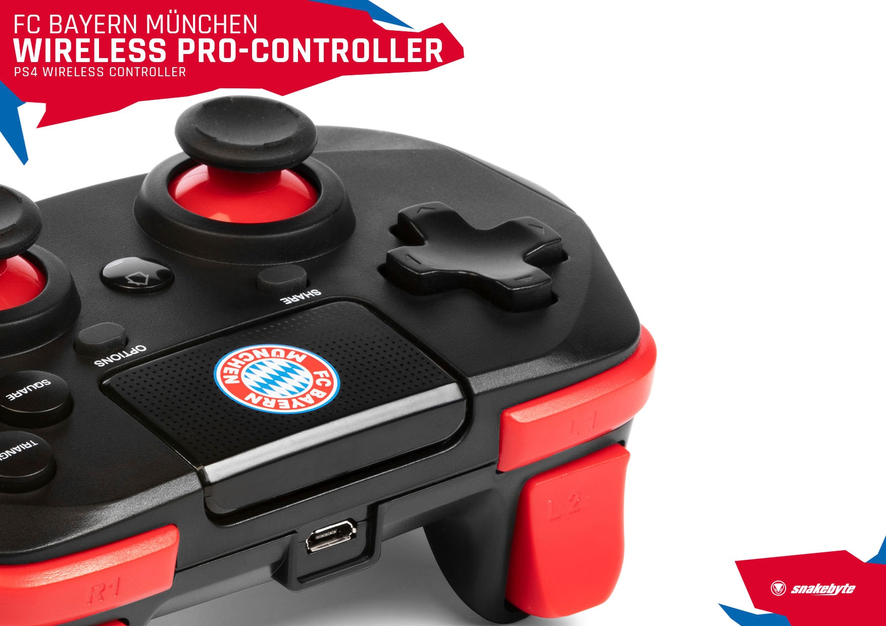 Snakebyte PlayStation 4-Controller »FC Bayern München PS4 Wireless Pro Controller«