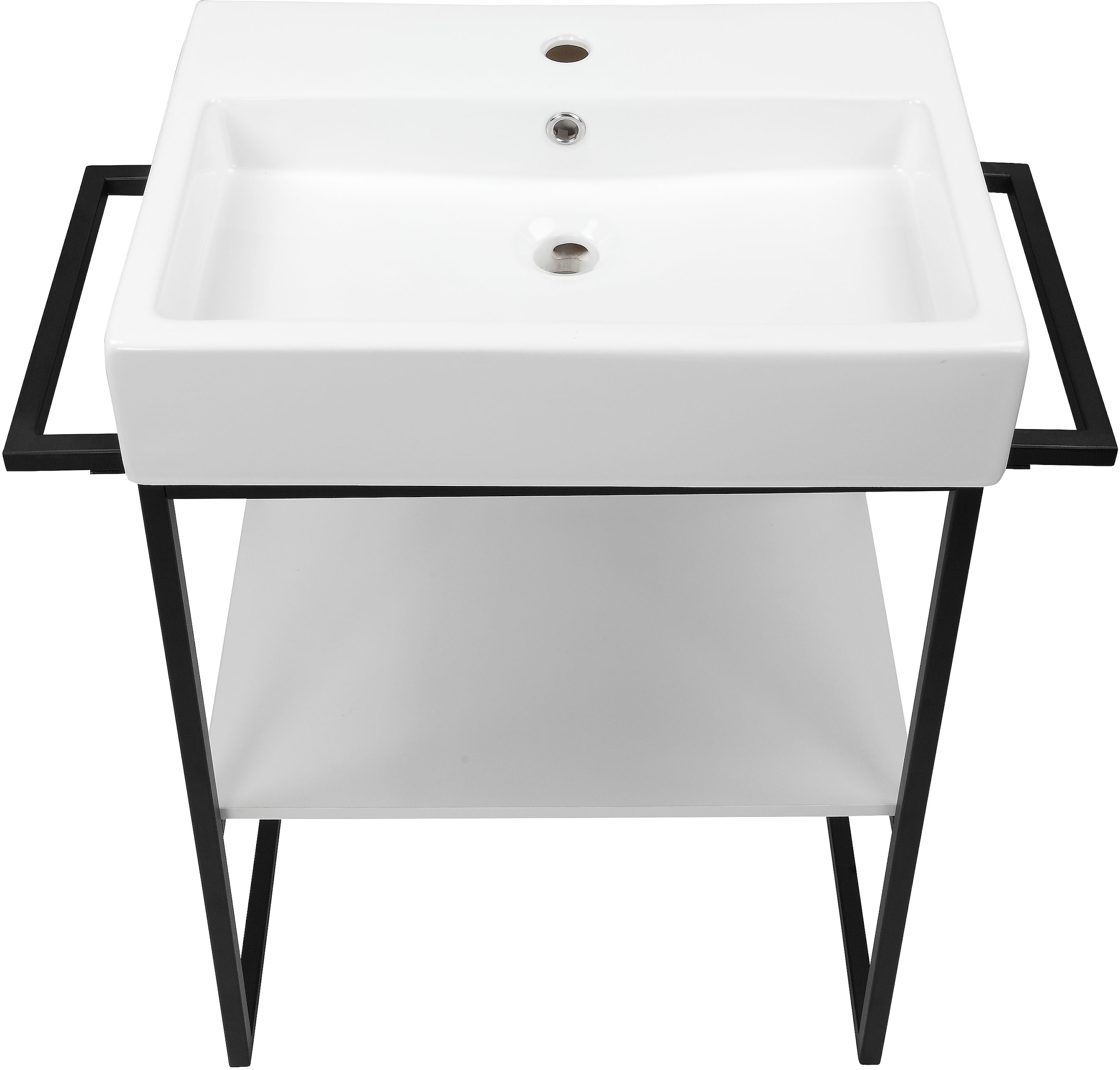 welltime Waschtisch »Stockholm«, Badmöbel Metalloptik inkl. Becken, Breite 60 cm Waschplatz