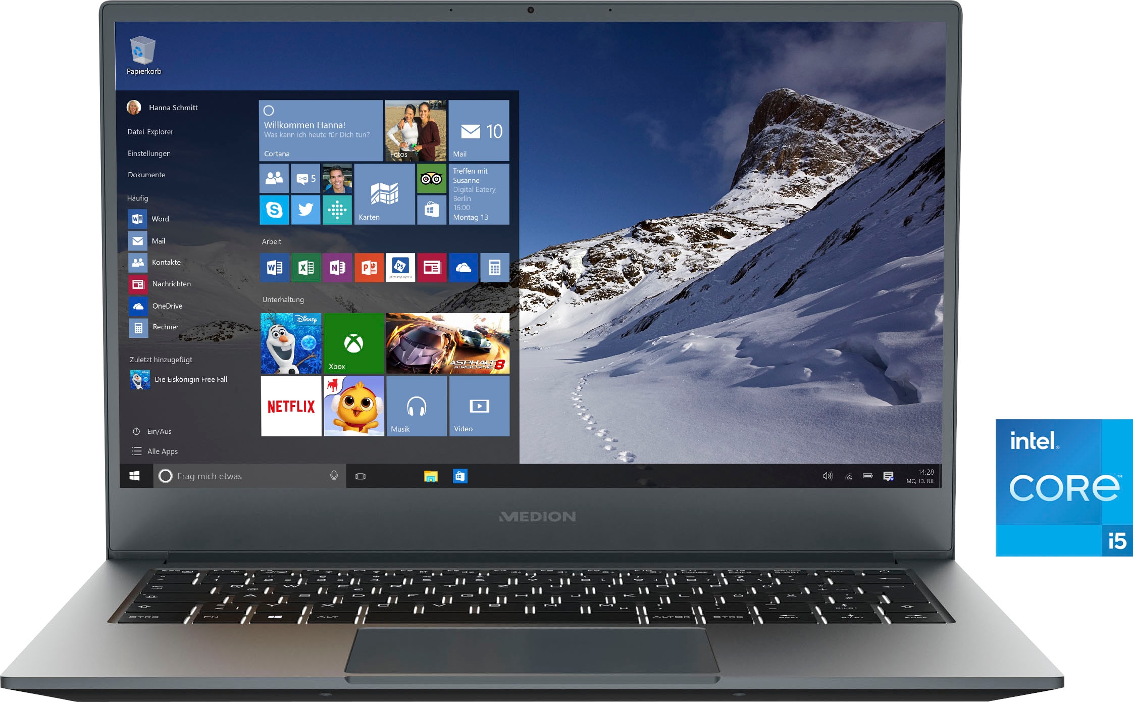 Medion® Notebook »AKOYA® S14409«, 35,5 cm, / 14 Zoll, Intel, Core i5, Iris Xe Graphics, 512 GB SSD