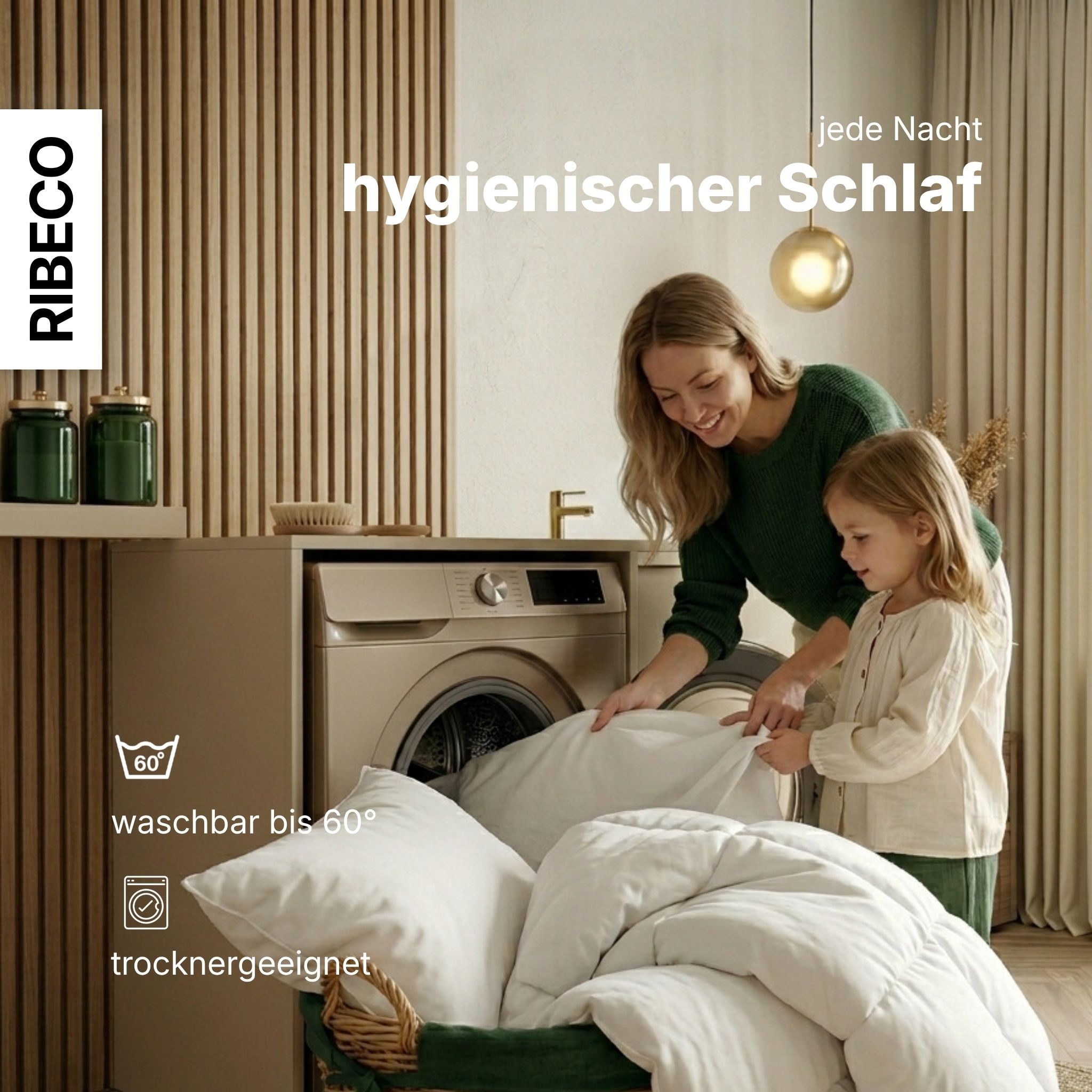 RIBECO Federbettdecke »Laram, Bettdecken für Sommer oder Winter, Made in Germany« leicht Füllung 90 % Federn, 10 % Daunen 1 Stk. tlg. Super Preis-Leistung, Bettdecke 135x200 cm oder 155x220 cm, Decke