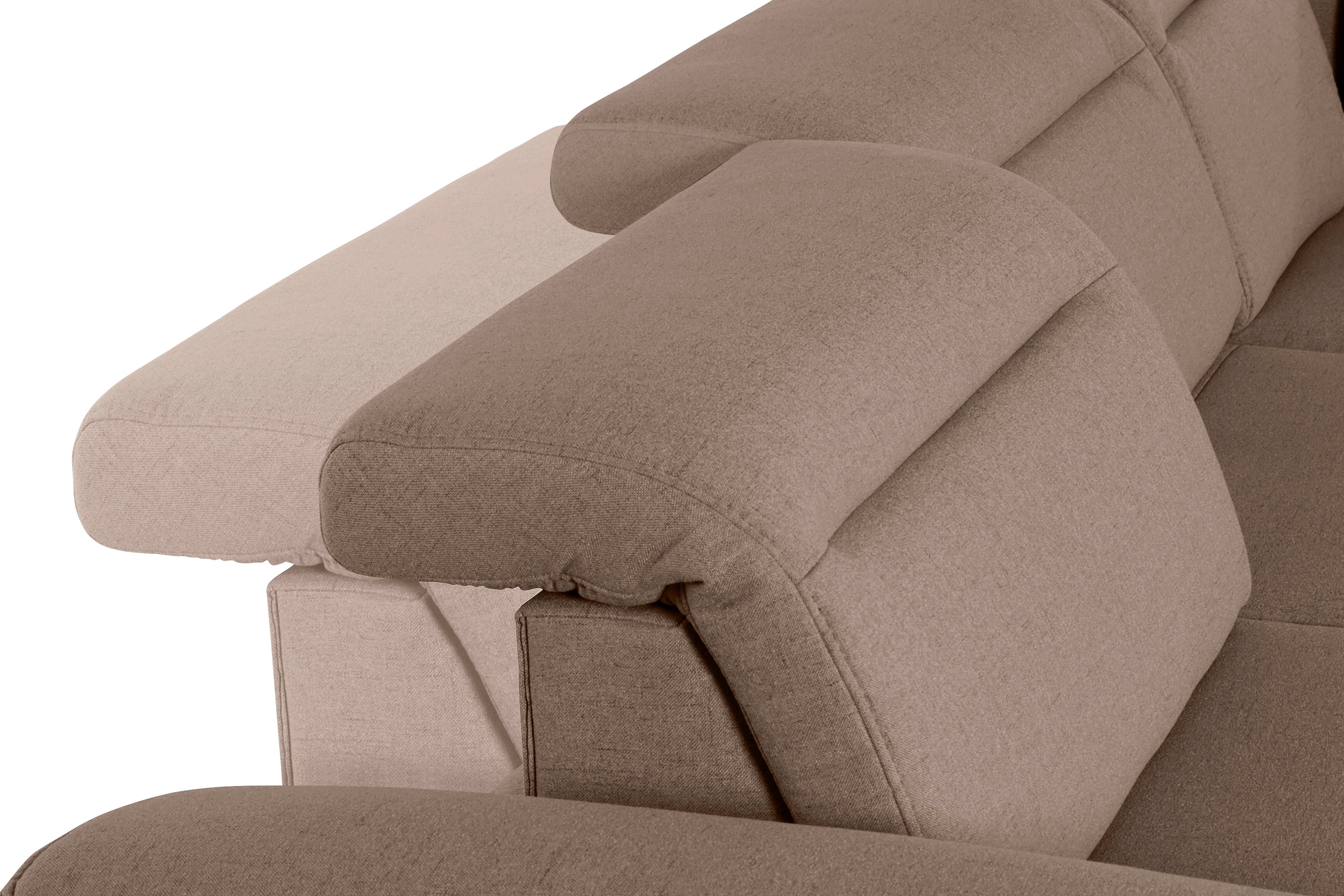 sit&more Ecksofa »Percy L-Form«, 12 cm Fußhöhe, Sitztiefenverstellung, wahlweise in 2 Fußfarben