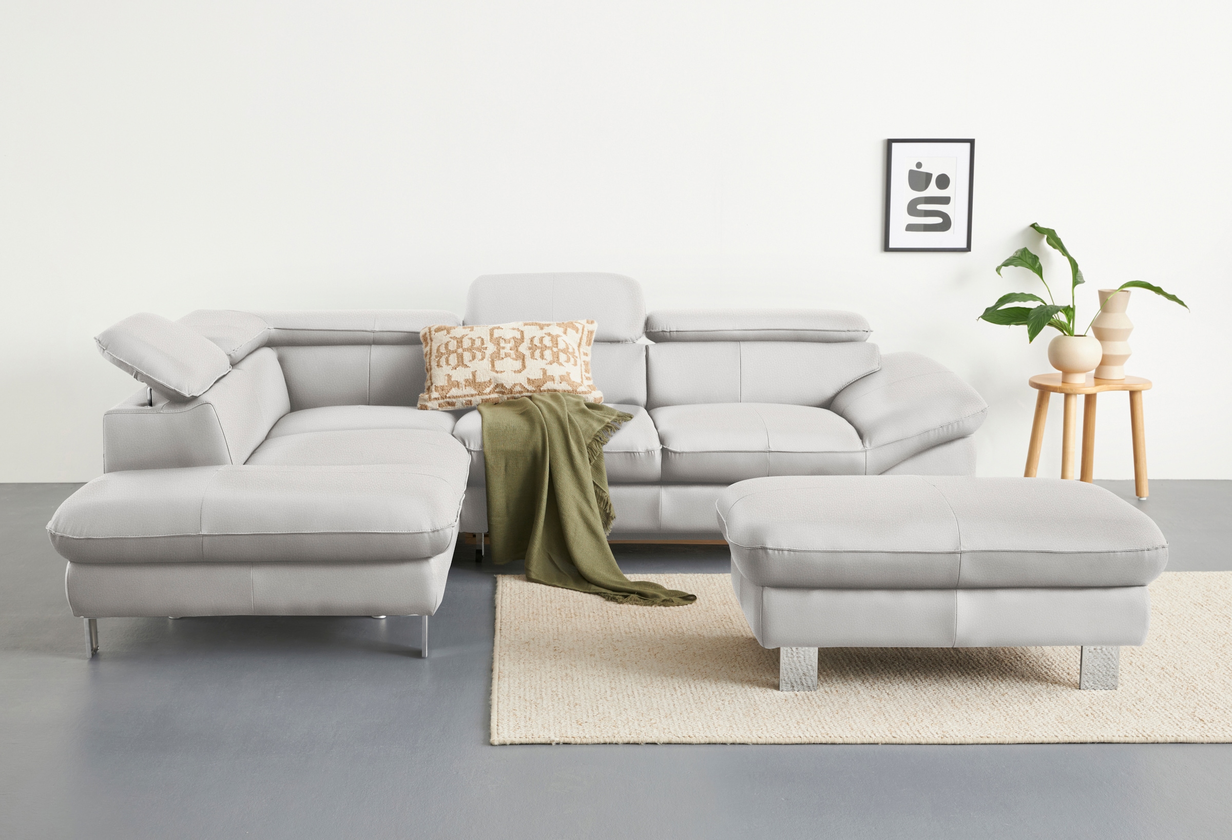 COTTA Ecksofa »Driver L-Form«, mit Kopfteilverstellung, wahlweise mit Bettfunktion & Bettkasten