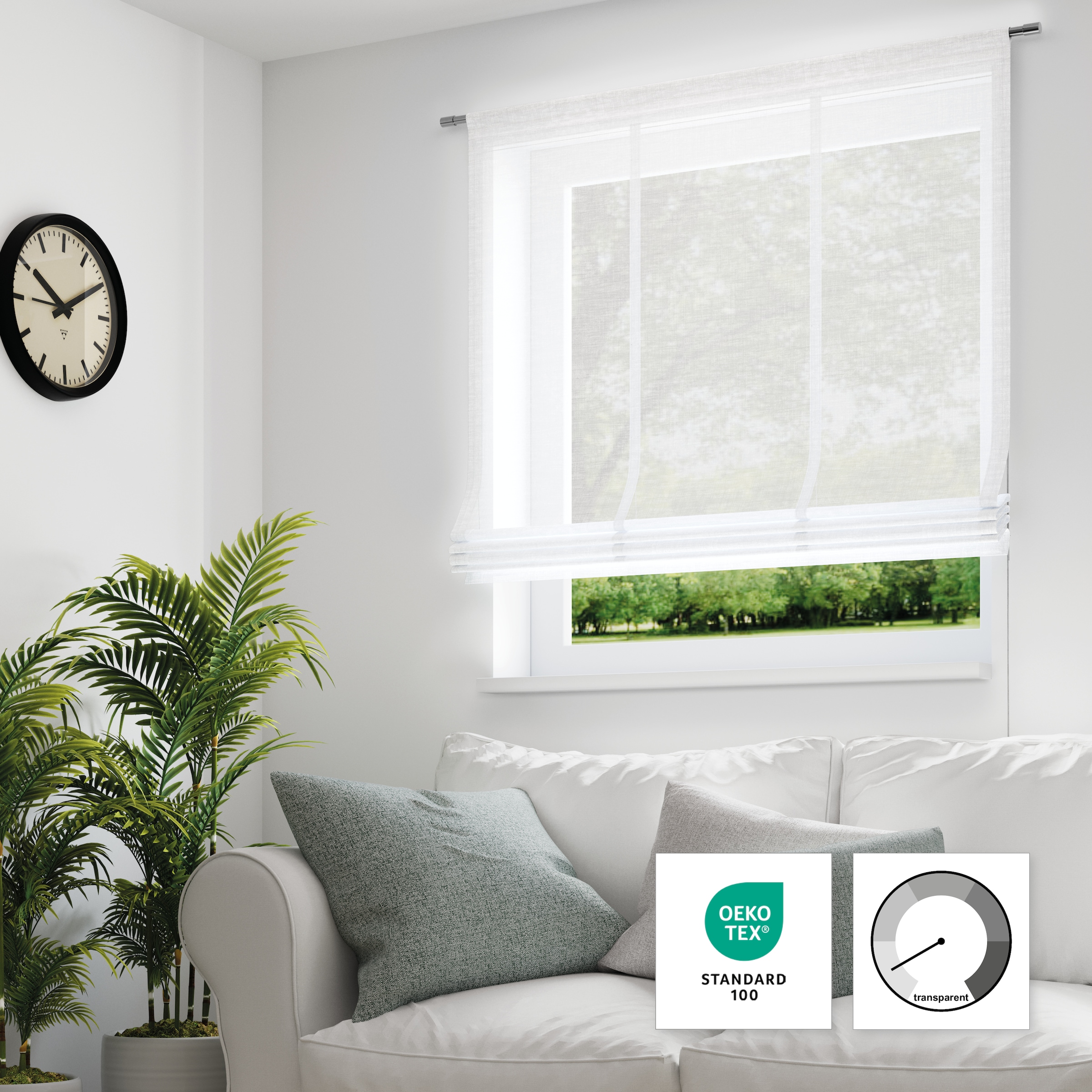 Neutex for you! Raffrollo »ALLURE« mit Klettband freihängend dezent natürliche Optik