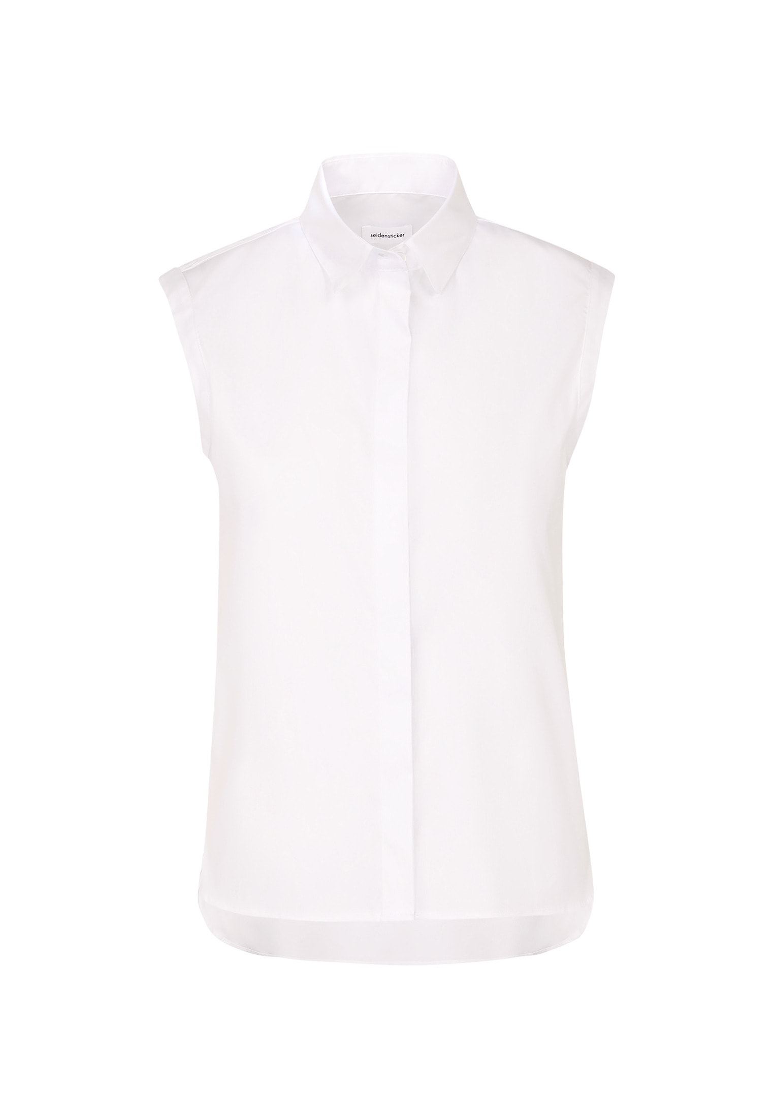 seidensticker Hemdbluse Ohne Arm Kragen Uni
