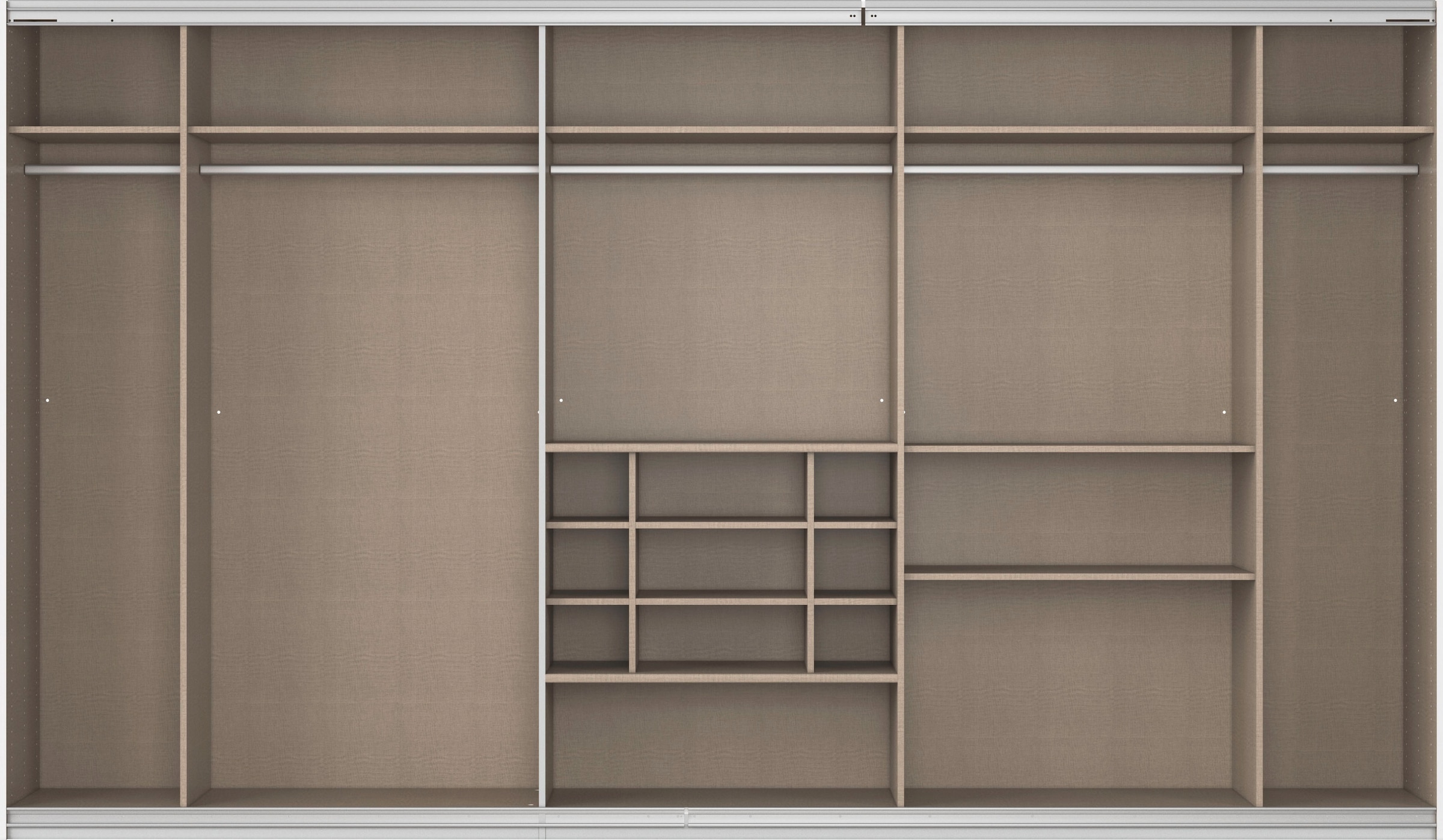 rauch Schwebetürenschrank »Kleiderschrank Schrank Garderobe Wäscheschrank TOMA mit Passepartout«, inkl. Regaleinsatz sowie zusätzlichen Einlegeböden MADE IN GERMANY