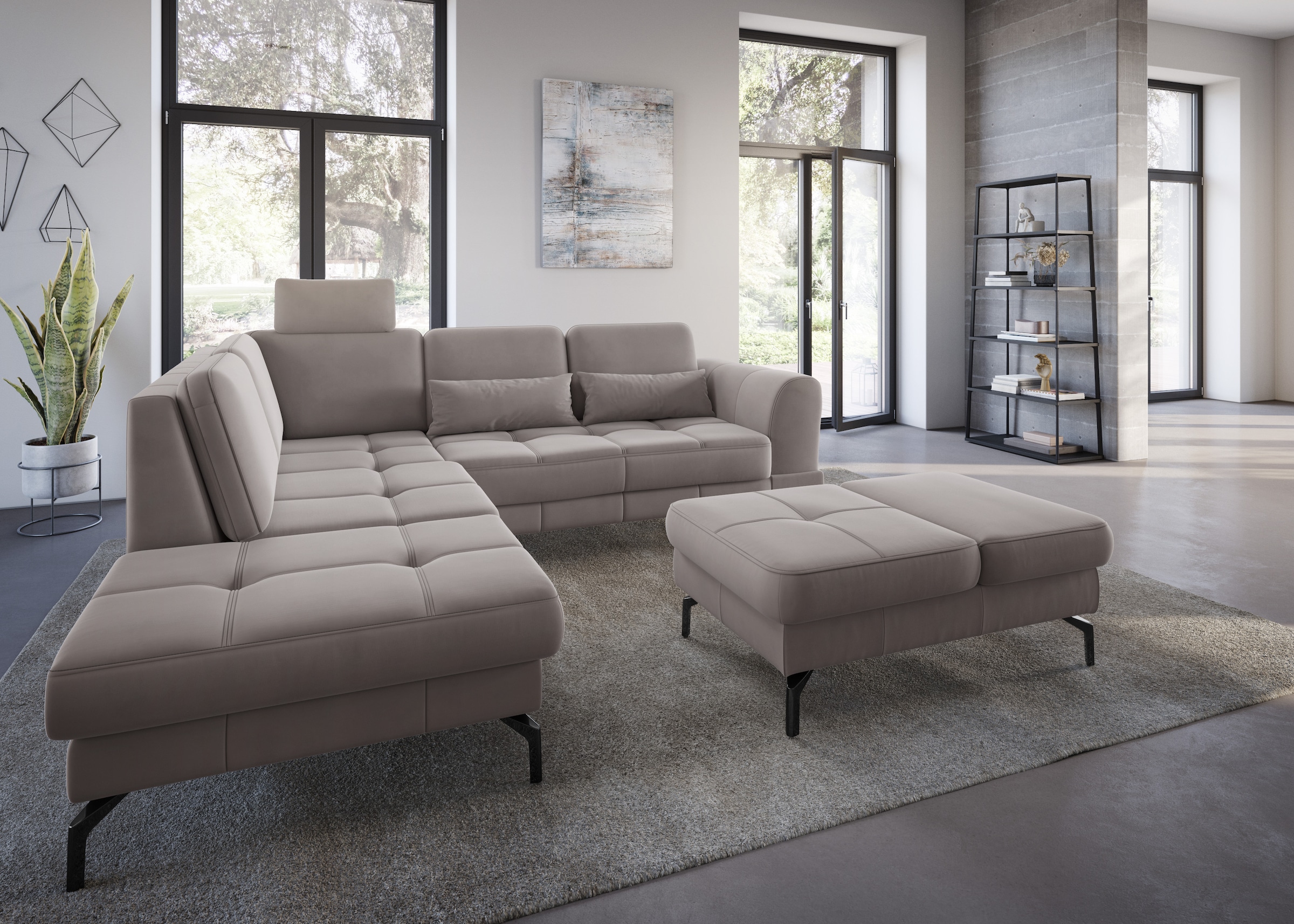sit&more Hocker »Bendigo«, mit Klappfunktion, Bodenfreiheit 15 cm, wahlweise in 2 Fußfarben