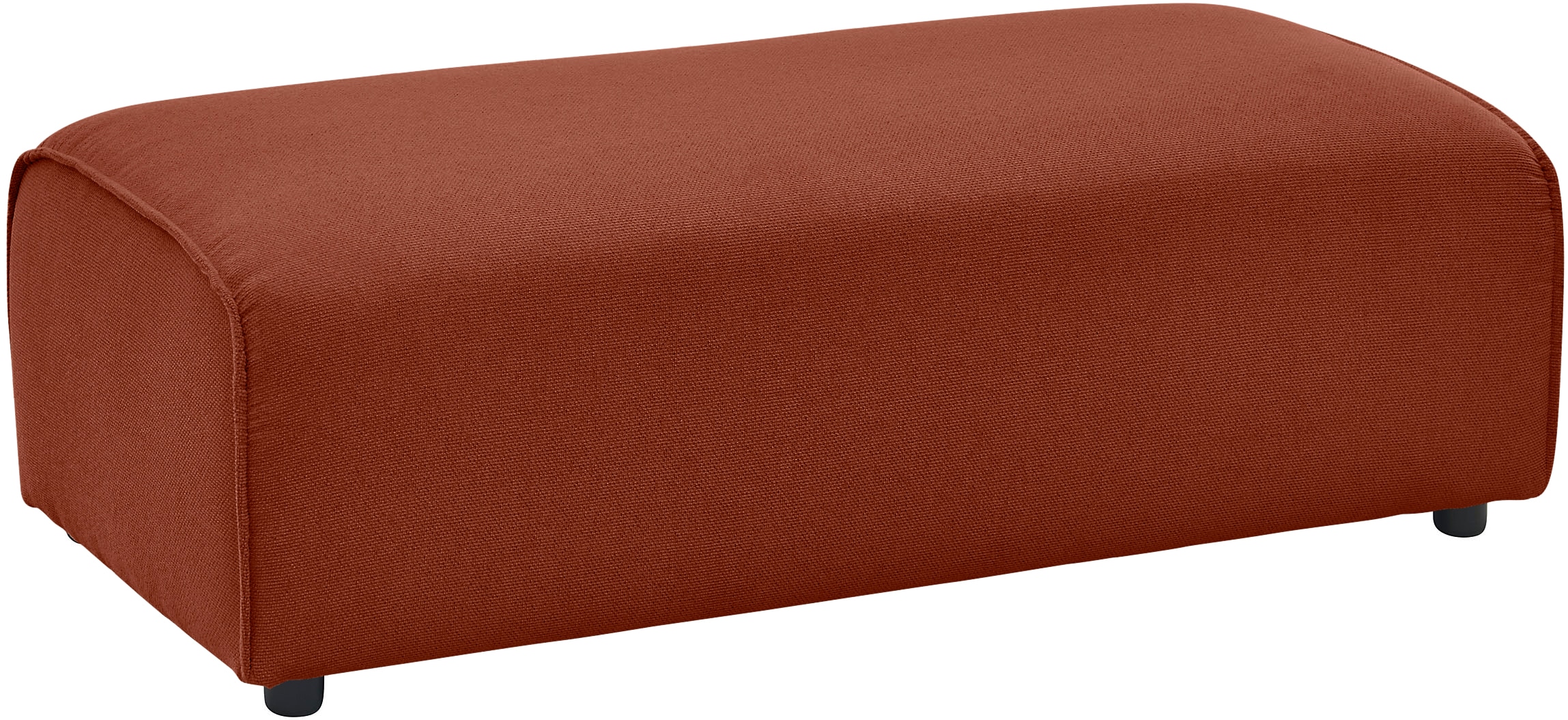 LeGer Home by Lena Gercke Hocker »PIARA, Polsterhocker mit Kedernaht, Cord, Leinenoptik o. Strukturstoff« zur Serie PIARA, rechteckig, schwarze Füße, bequemer Sitzkomfort