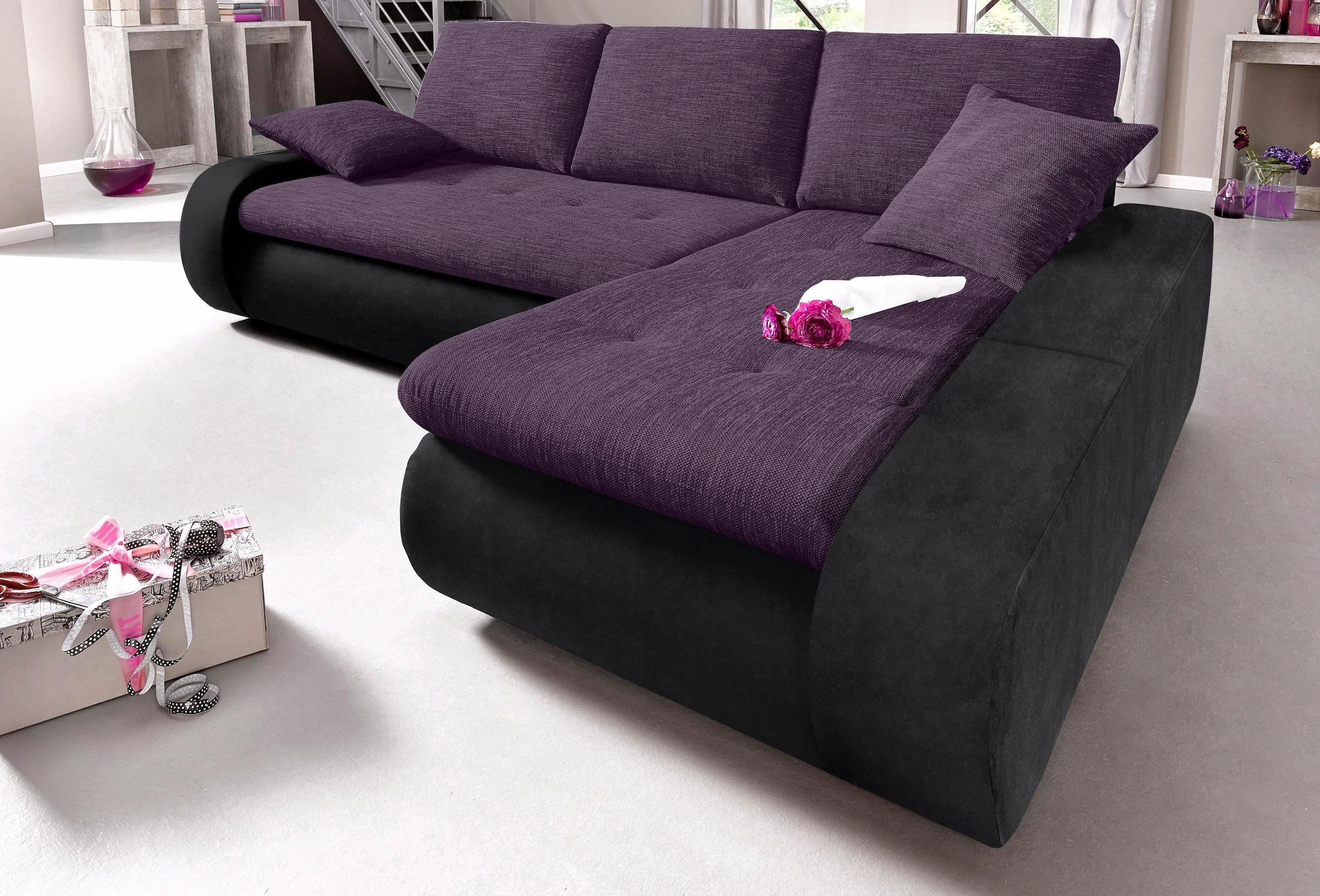 TRENDMANUFAKTUR Ecksofa »Indie, modern und bequem, Materialmix, OTTOs Choic günstig online kaufen