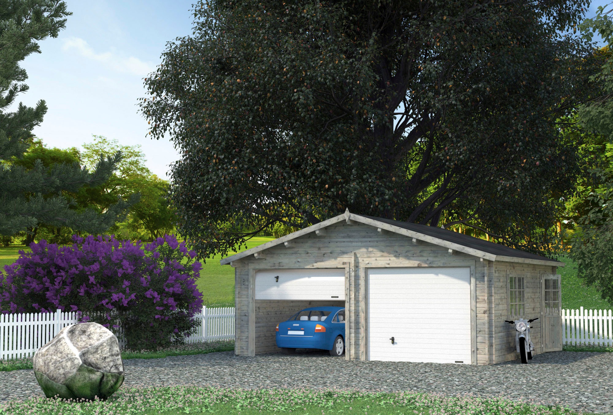 Palmako Garage »Roger«, BxTxH: 629x565x310 cm, mit Sektionaltor, grau
