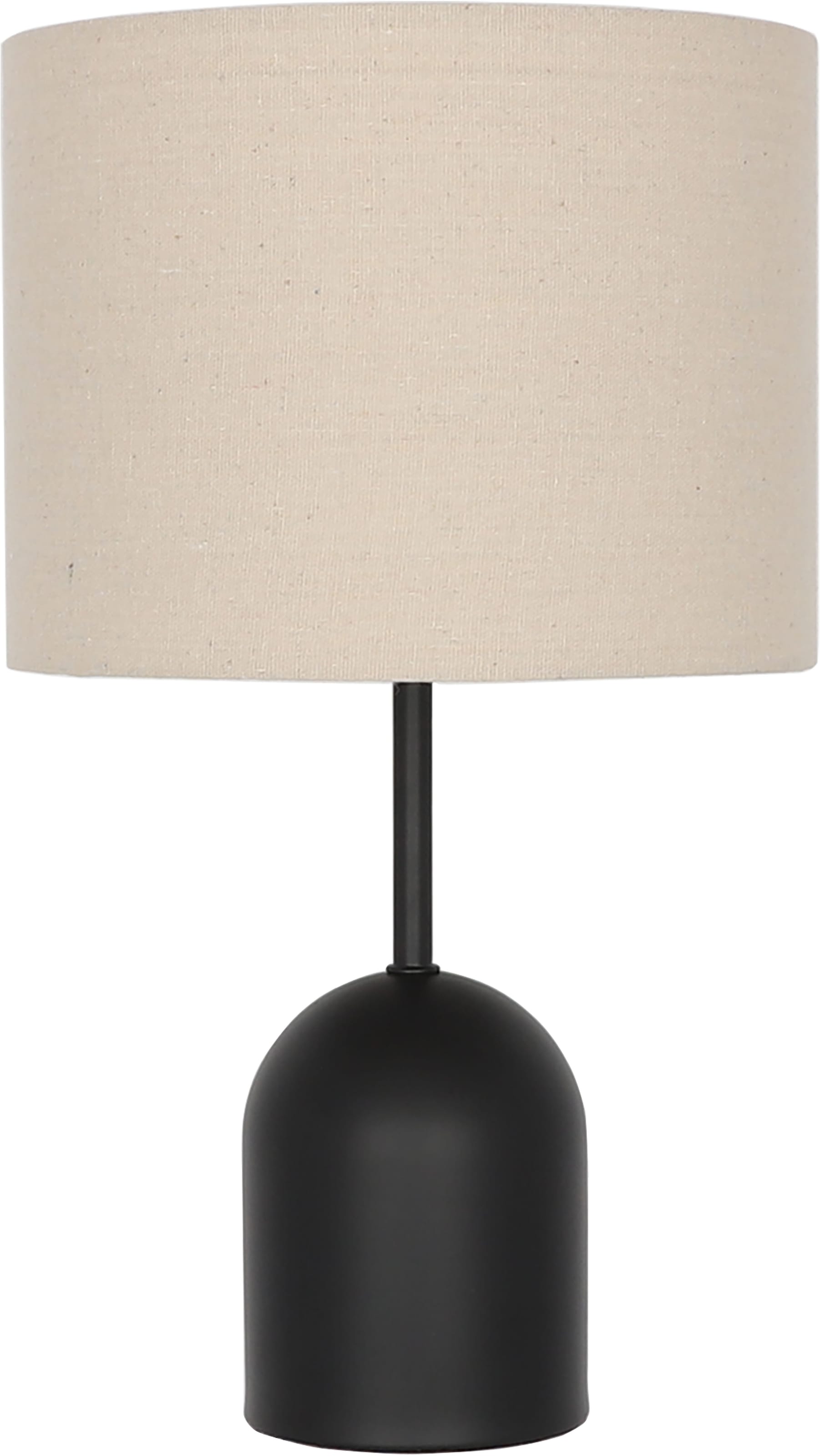 OTTO home Tischleuchte »Charleen« E27 1 Stk. LED max. 6 Watt, Metallfuß, Leinenschirm Ø 23 cm